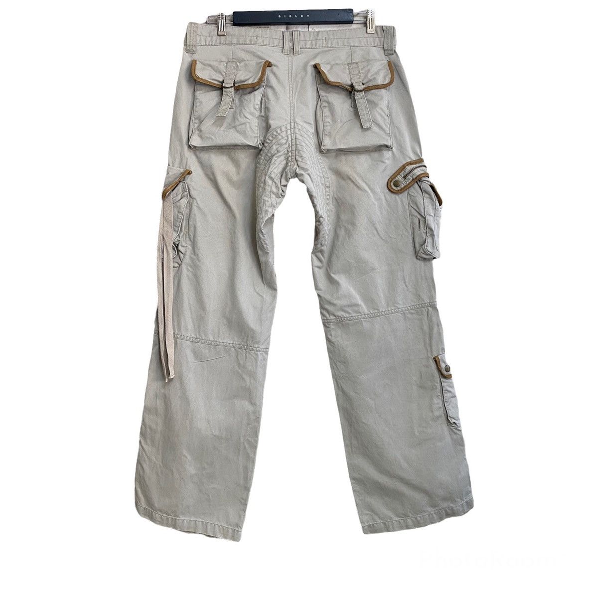Japanese Brand PRIGS Japan Cargo Pants Leather Trimmed Multi Pocket Size US 35 - 2 Thumbnail