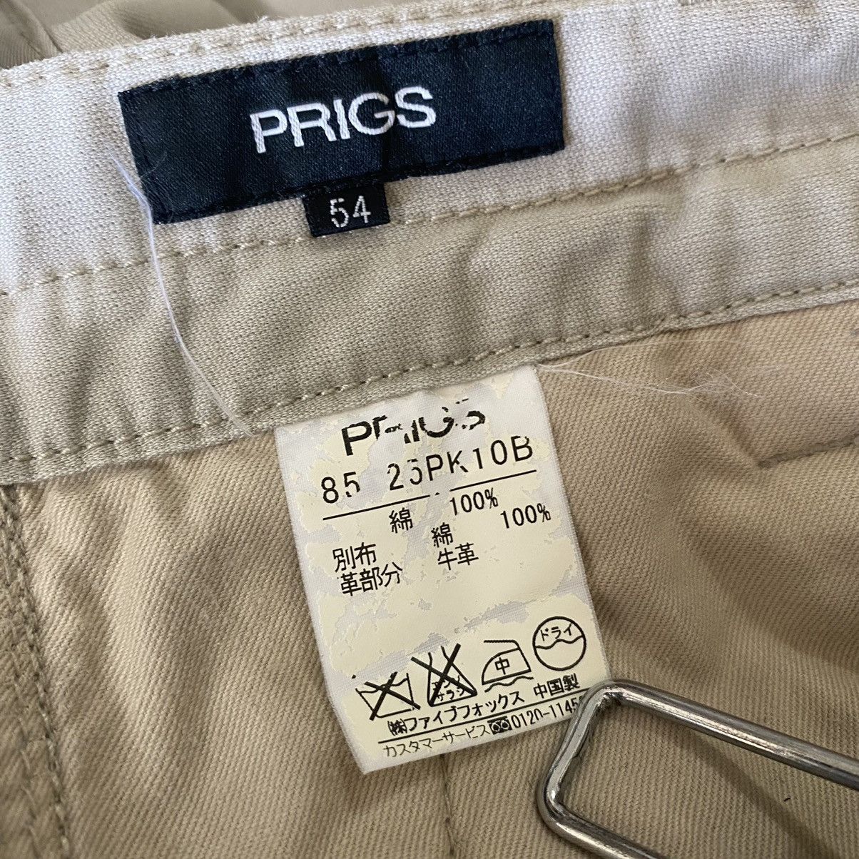 Japanese Brand PRIGS Japan Cargo Pants Leather Trimmed Multi Pocket Size US 35 - 17 Thumbnail