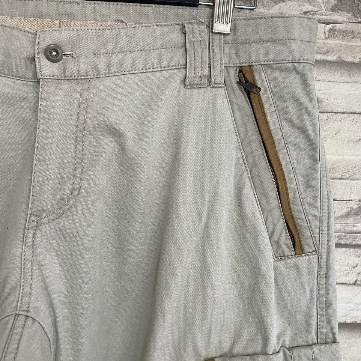 Japanese Brand PRIGS Japan Cargo Pants Leather Trimmed Multi Pocket Size US 35 - 6 Thumbnail