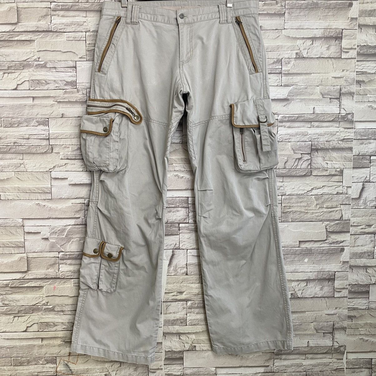 Japanese Brand PRIGS Japan Cargo Pants Leather Trimmed Multi Pocket Size US 35 - 3 Thumbnail