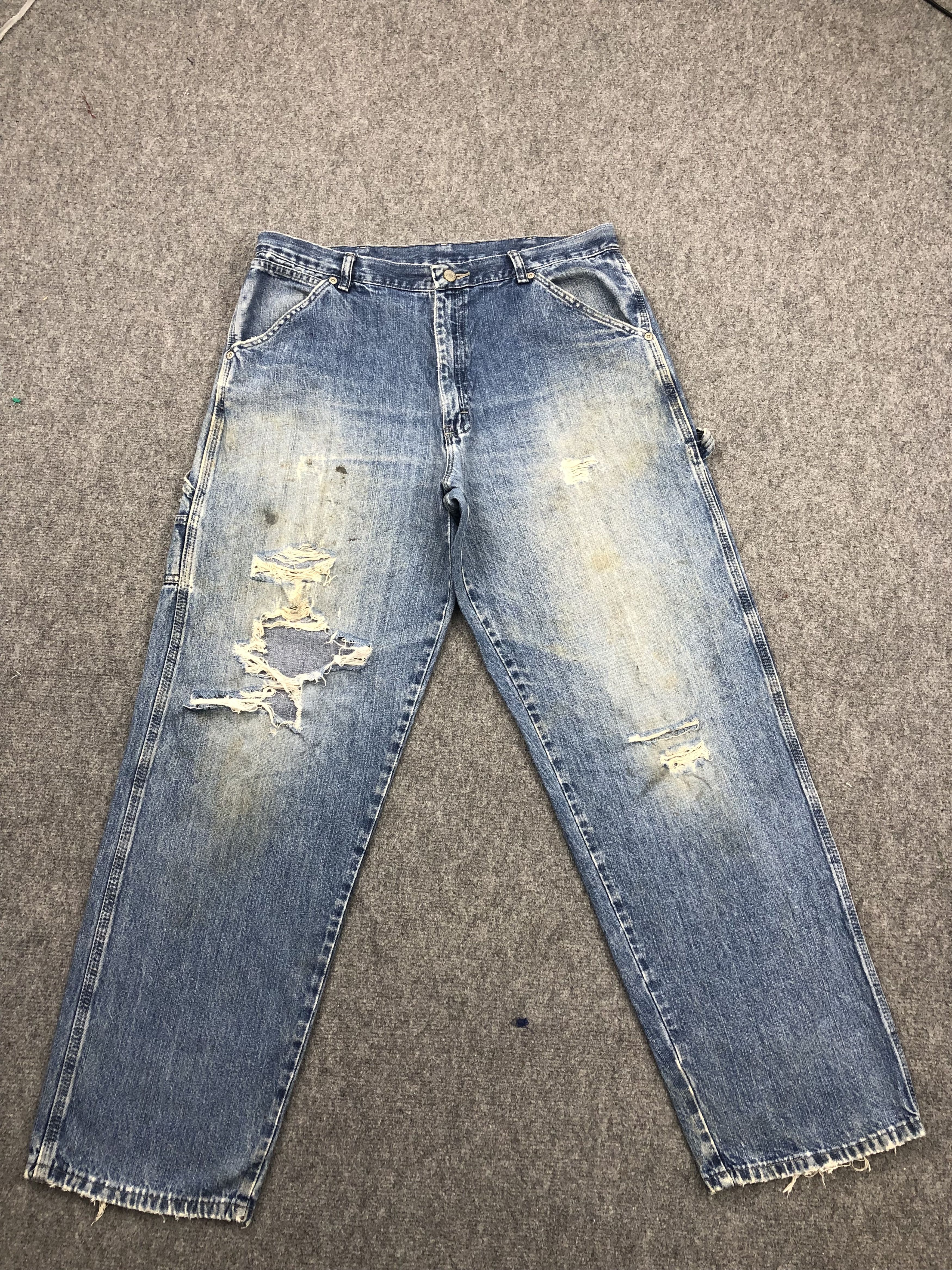 Vintage Vintage Distressed Wrangler Faded Blue Jeans DP1574 Size US 36 / EU 52 - 1 Thumbnail