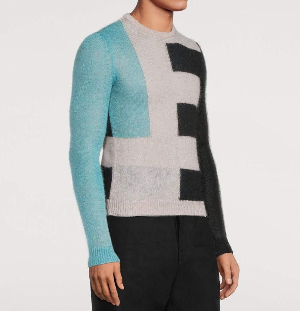 image of Rick Owens Strobe Biker Nylon And Mohair Wool Sweater, Men's (Size Large)