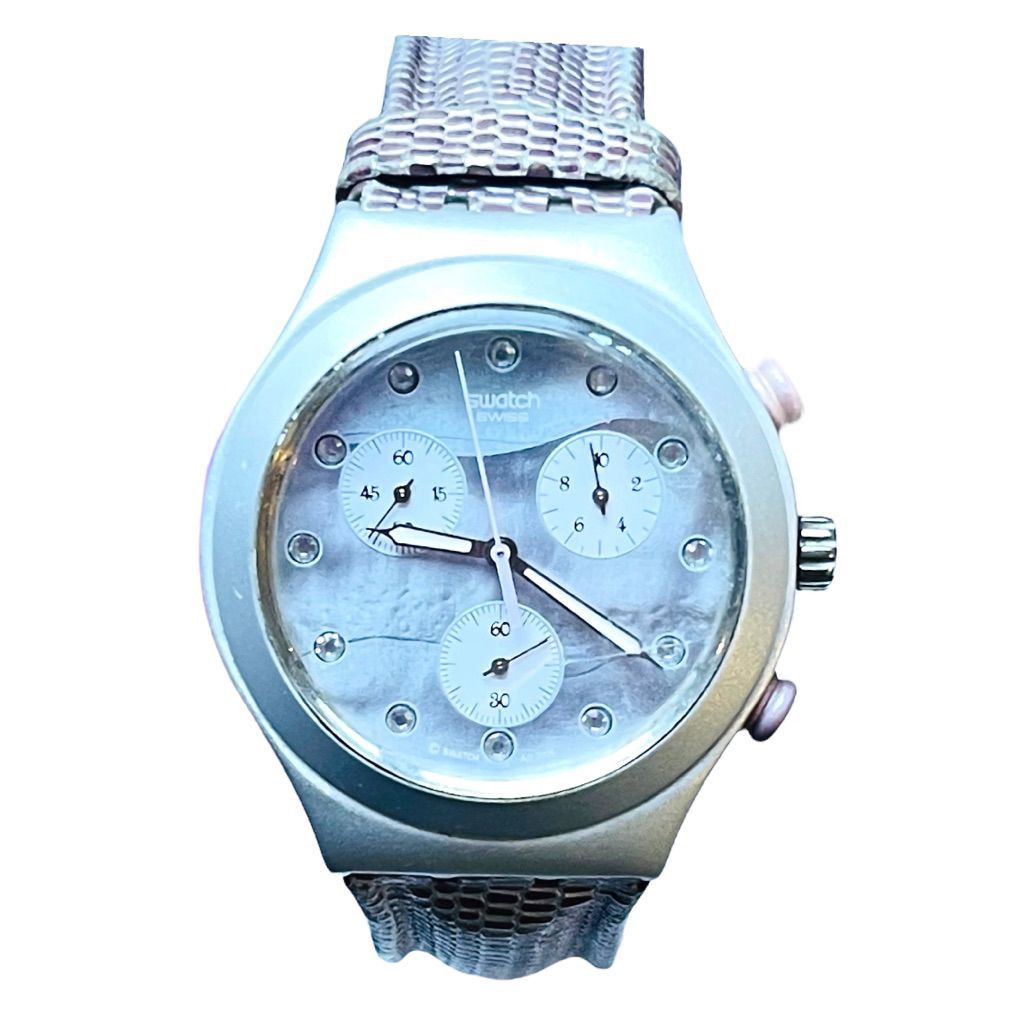 Swatch SWATCH Irony Watch Chronograph Aluminum Pink Silver Swiss 4 ...