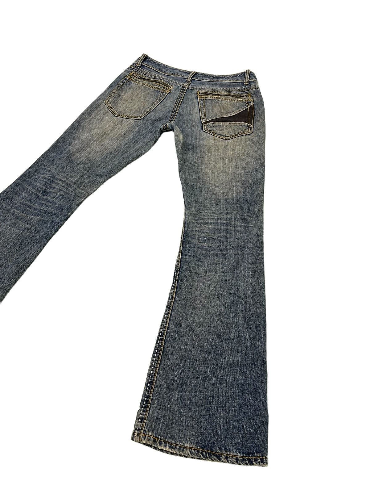 Japanese Brand Flare Jeans Scoopman Boot Cut Low Rise Clawmark Denim 2🟦4 Size US 31 - 3 Thumbnail