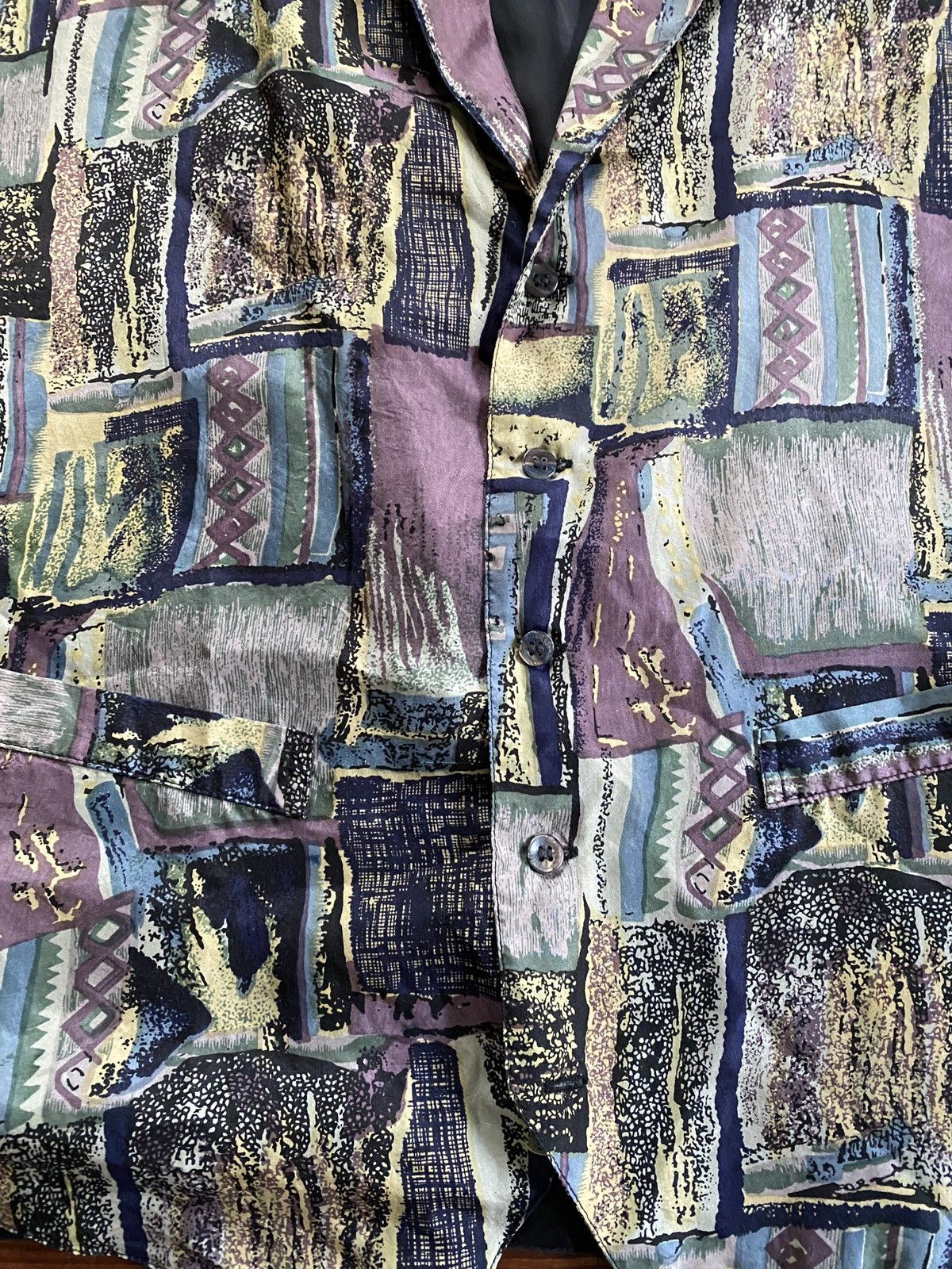 Robert Stock Vintage 80’s Robert Stock Silk Abstract Waistcoat Vest Size US XL / EU 56 / 4 - 2 Thumbnail