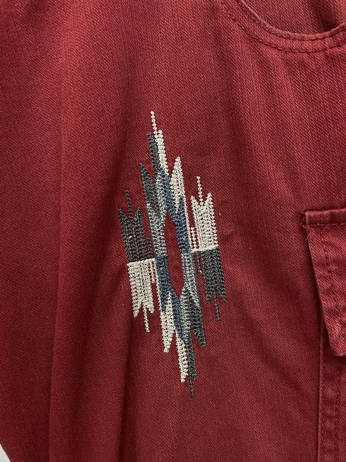 image of Art x Native Best! Oilcake Embroidery Ortega Cargo Inspired By N.(N)Ine in Maroon, Men's (Size 32)