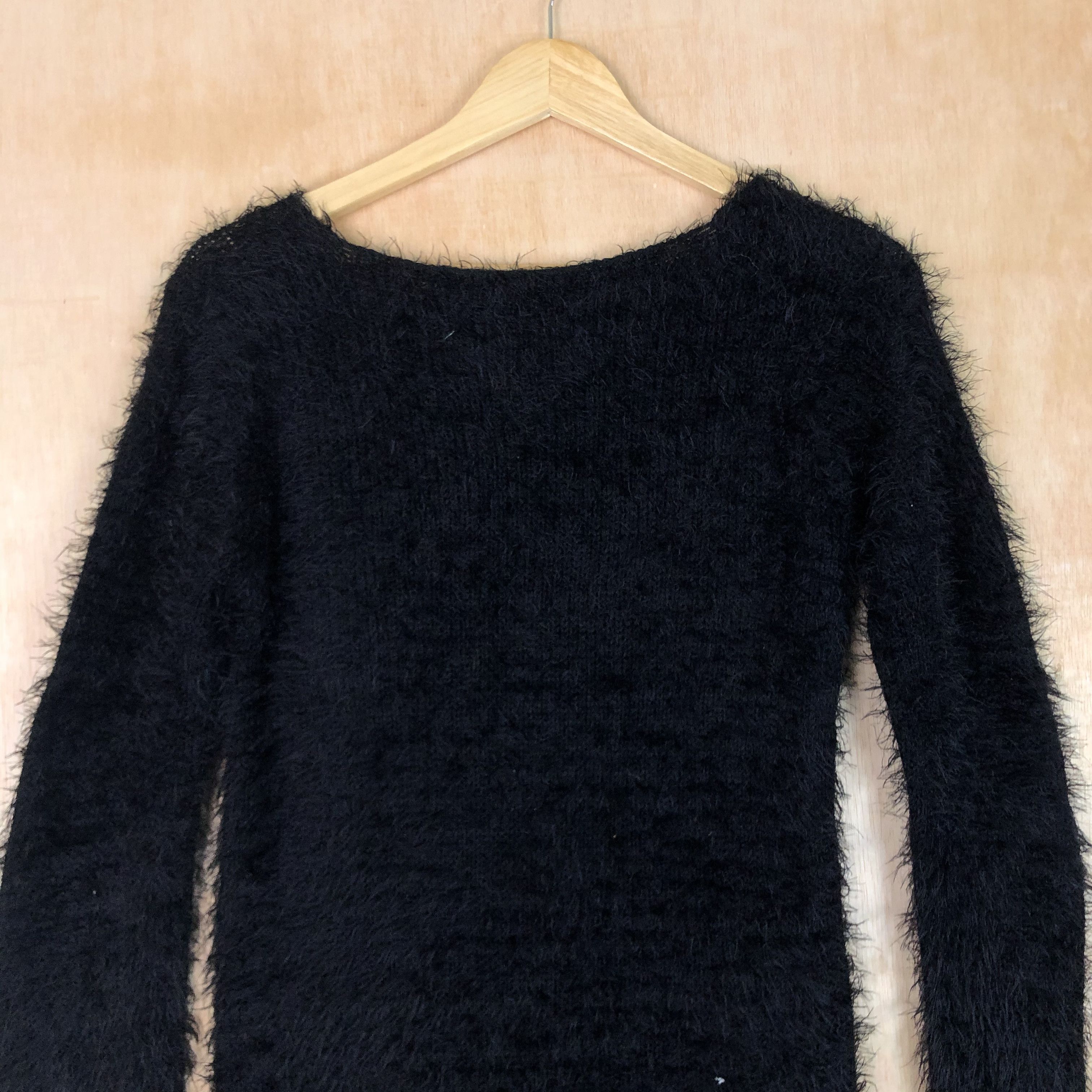 Homespun Knitwear × Japanese Brand DLL japan Black Mohair fur Shag Shaggy Knitwear #c050 Size M / US 6-8 / IT 42-44 - 11 Thumbnail