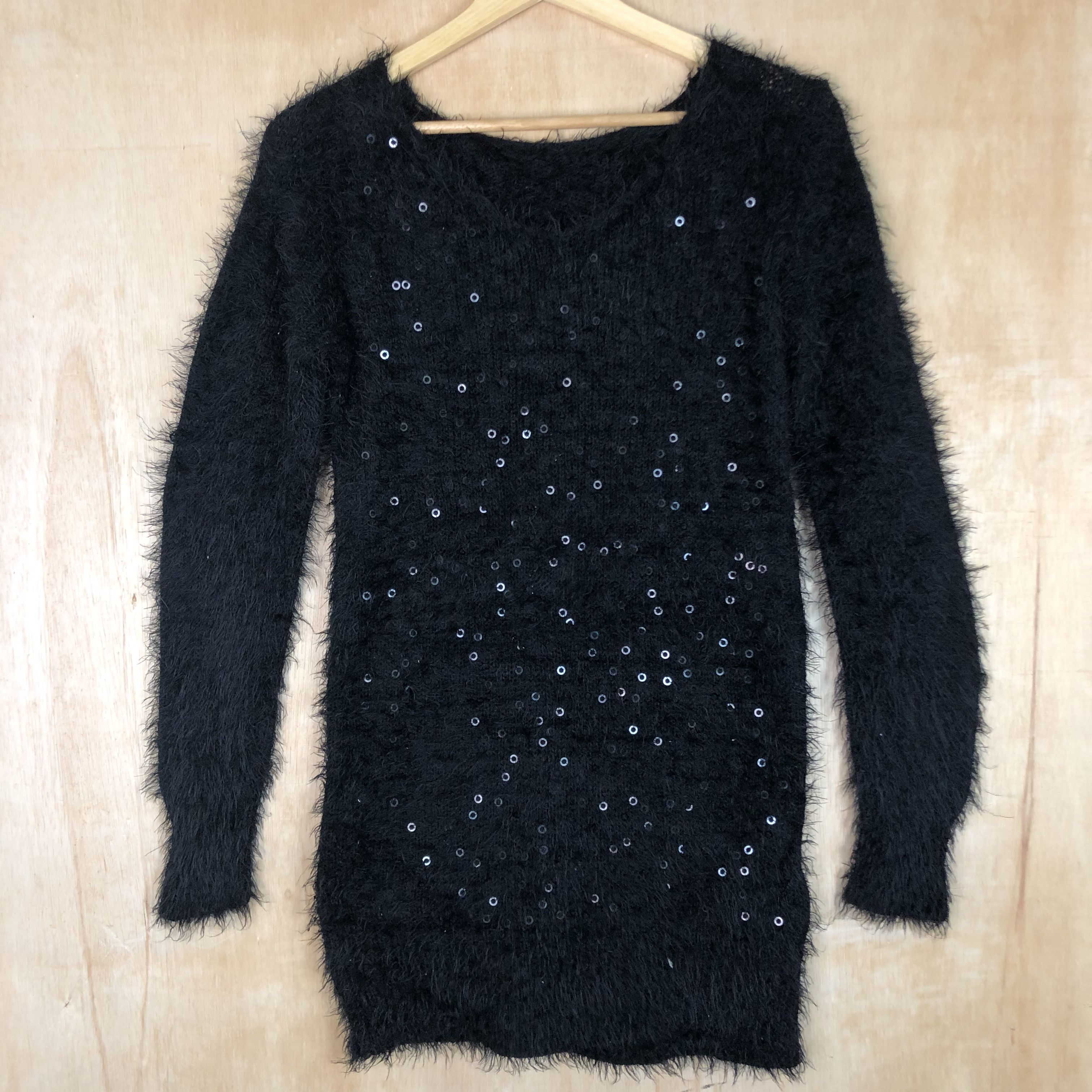 Homespun Knitwear × Japanese Brand DLL japan Black Mohair fur Shag Shaggy Knitwear #c050 Size M / US 6-8 / IT 42-44 - 3 Thumbnail