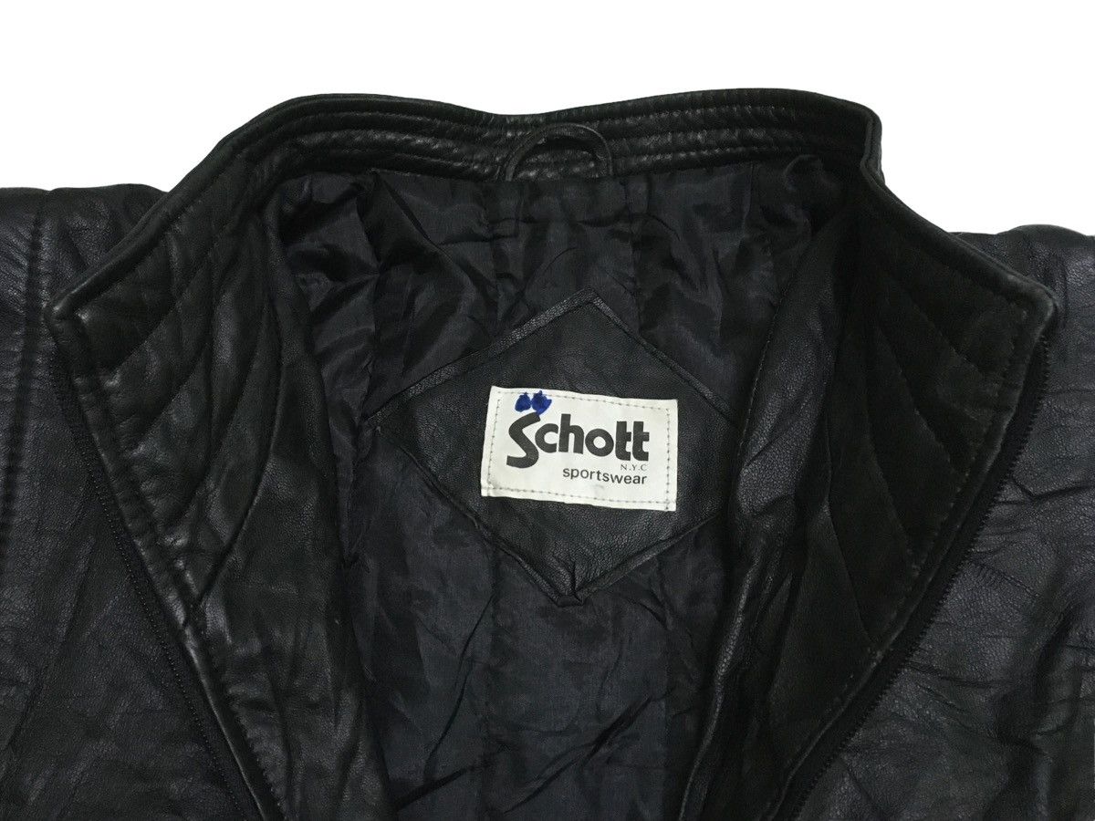 Designer Rare Design Vintage Brand Schott Leather Jacket 1990s Size US M / EU 48-50 / 2 - 7 Thumbnail