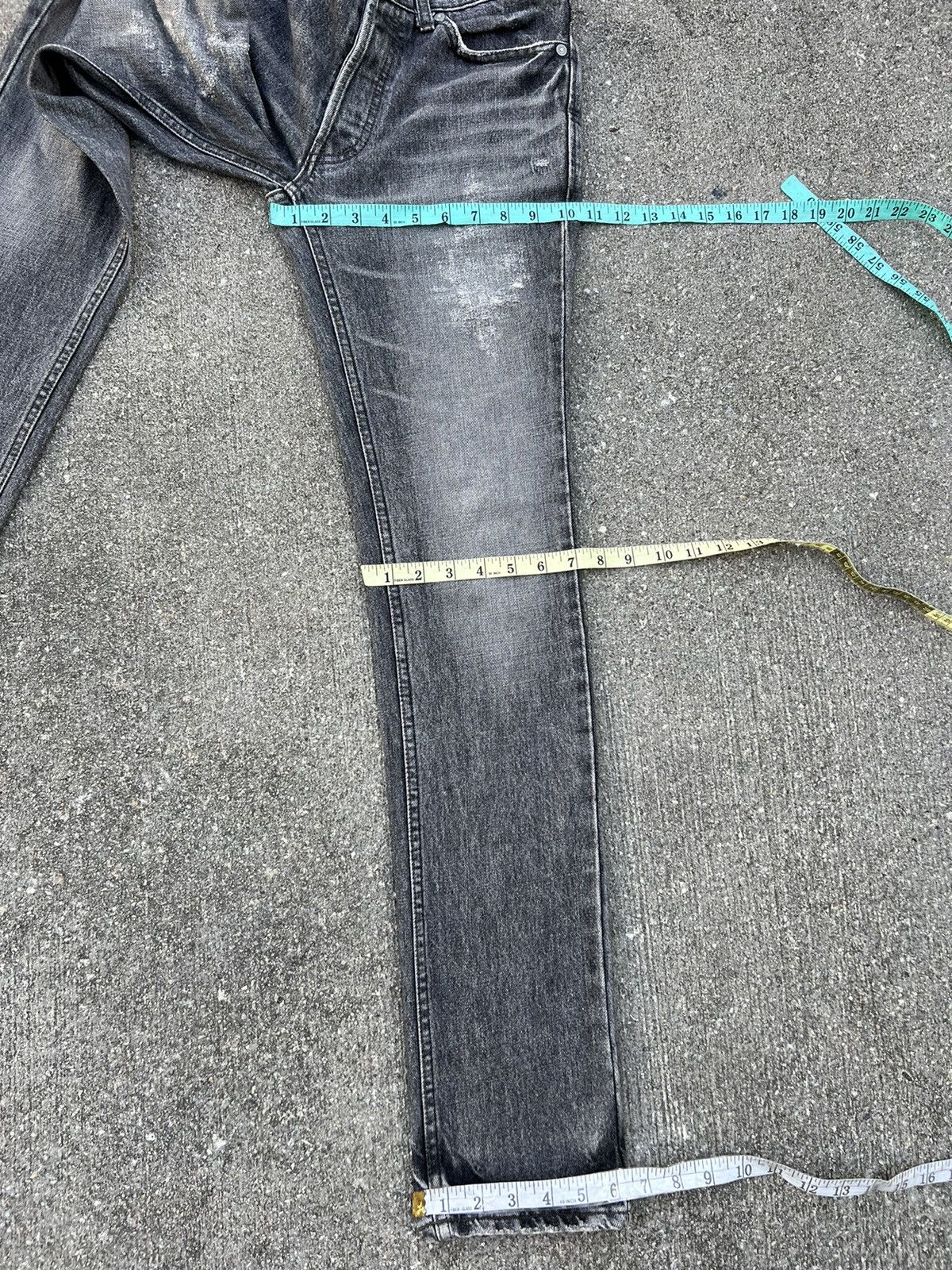 Lounge Lizard Vintage Lounge Lizard Distress Fade Black Denim Skinny Jeans Size US 29 - 3 Thumbnail