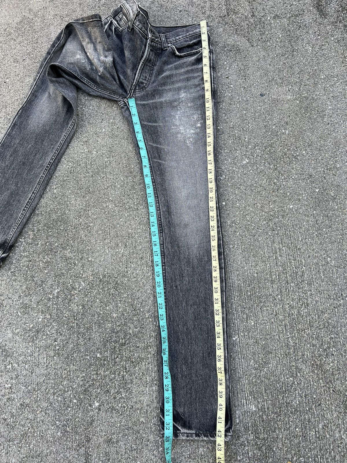 Lounge Lizard Vintage Lounge Lizard Distress Fade Black Denim Skinny Jeans Size US 29 - 4 Thumbnail