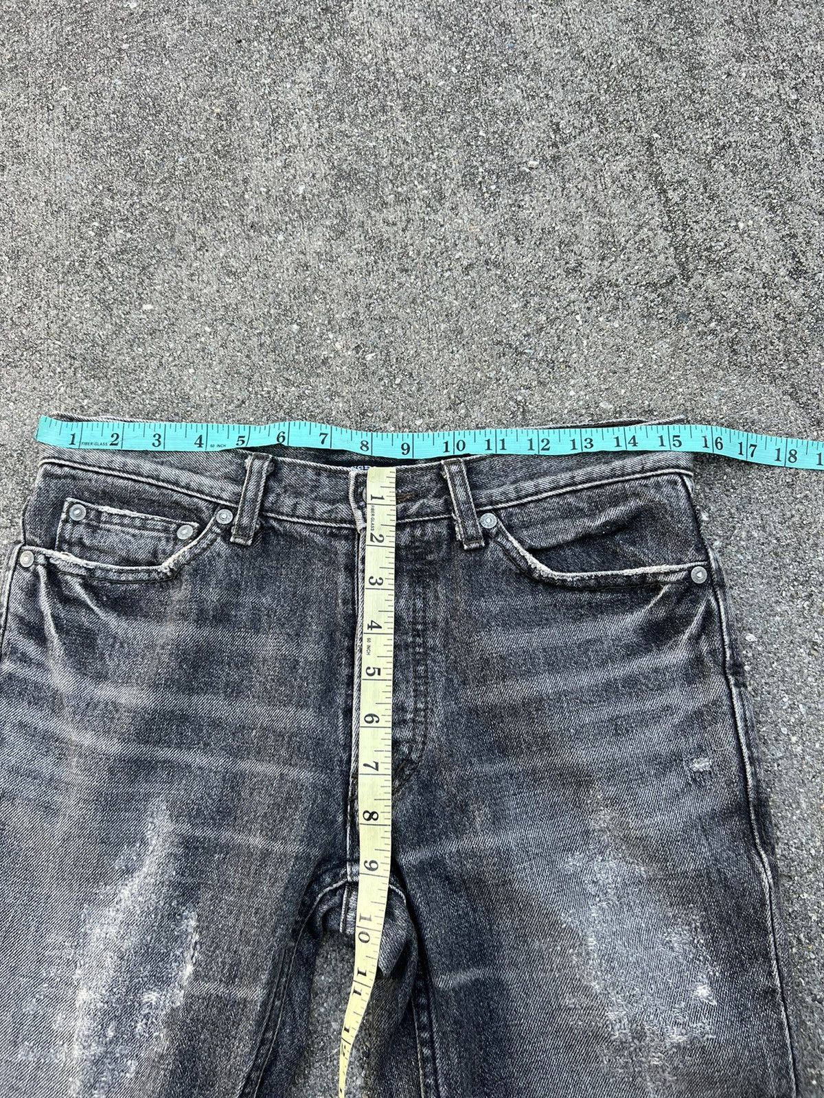 Lounge Lizard Vintage Lounge Lizard Distress Fade Black Denim Skinny Jeans Size US 29 - 2 Thumbnail