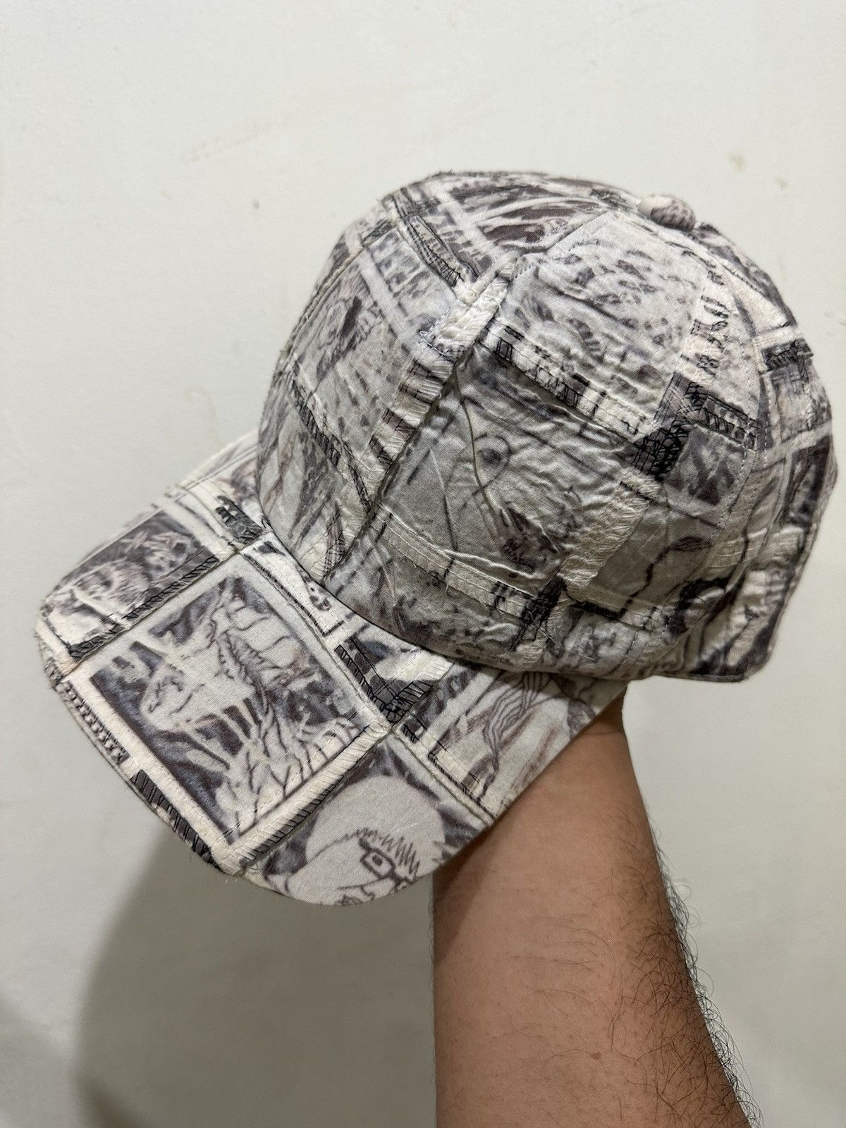 image of Photo Print Ca4La X Phantom City Patchwork Hat in White, Men's