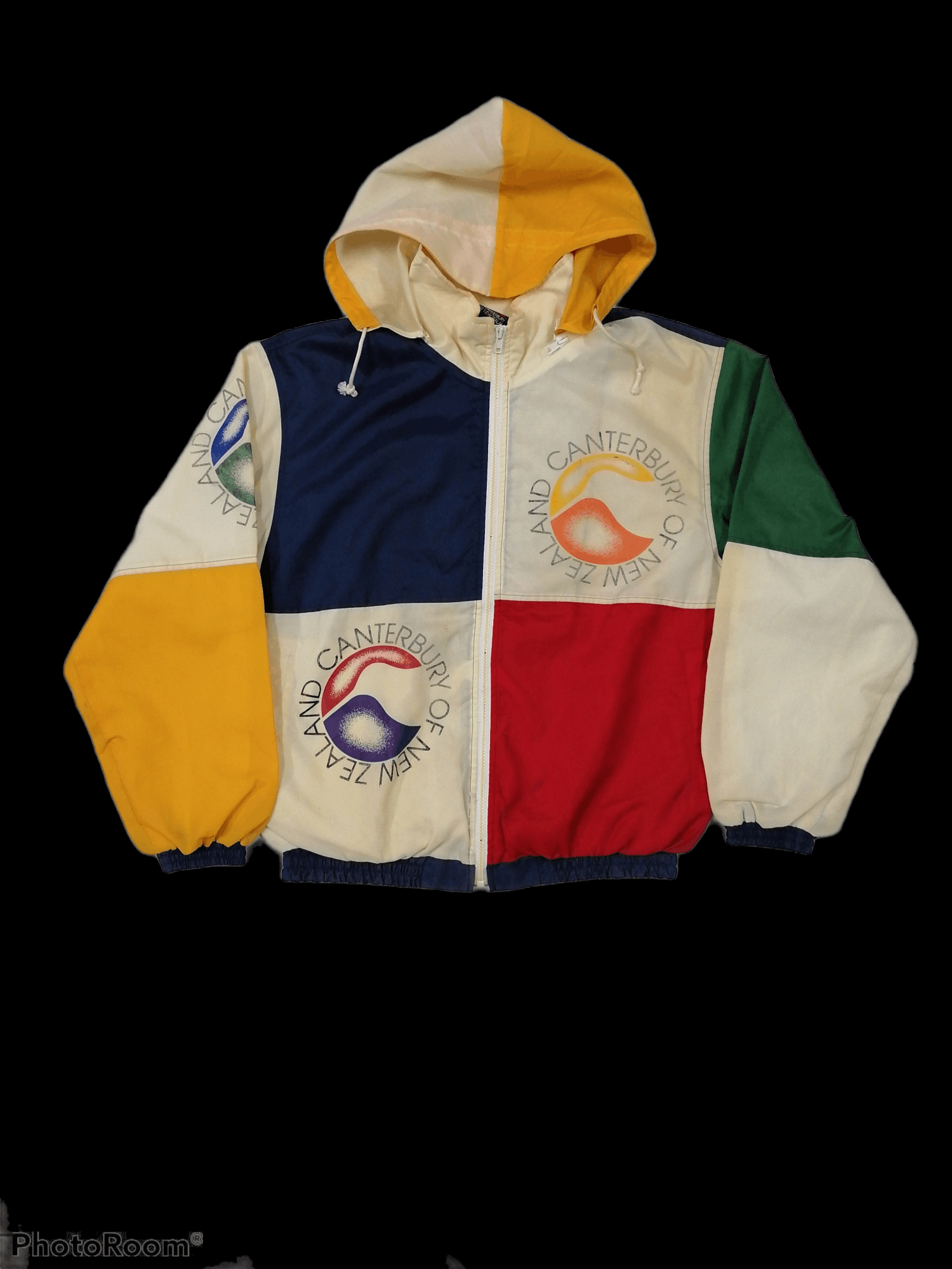 Canterbury of New Zealand × Vintage Multicolour Block Big Logo Canterbury Windbreaker Jackets Size US L / EU 52-54 / 3 - 1 Thumbnail