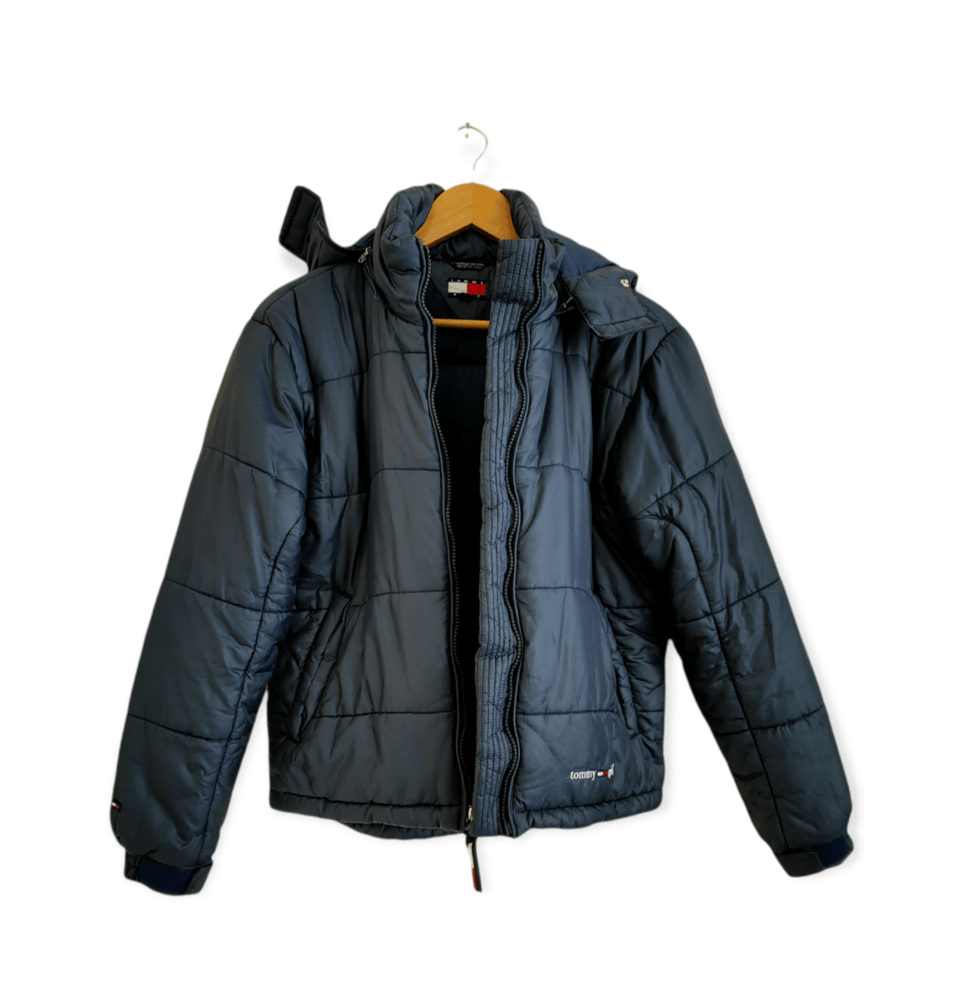 Tommy Hilfiger × Vintage Vintage Tommy Girl Puffer Jacket Hoodie Size US M / EU 48-50 / 2 - 2 Thumbnail