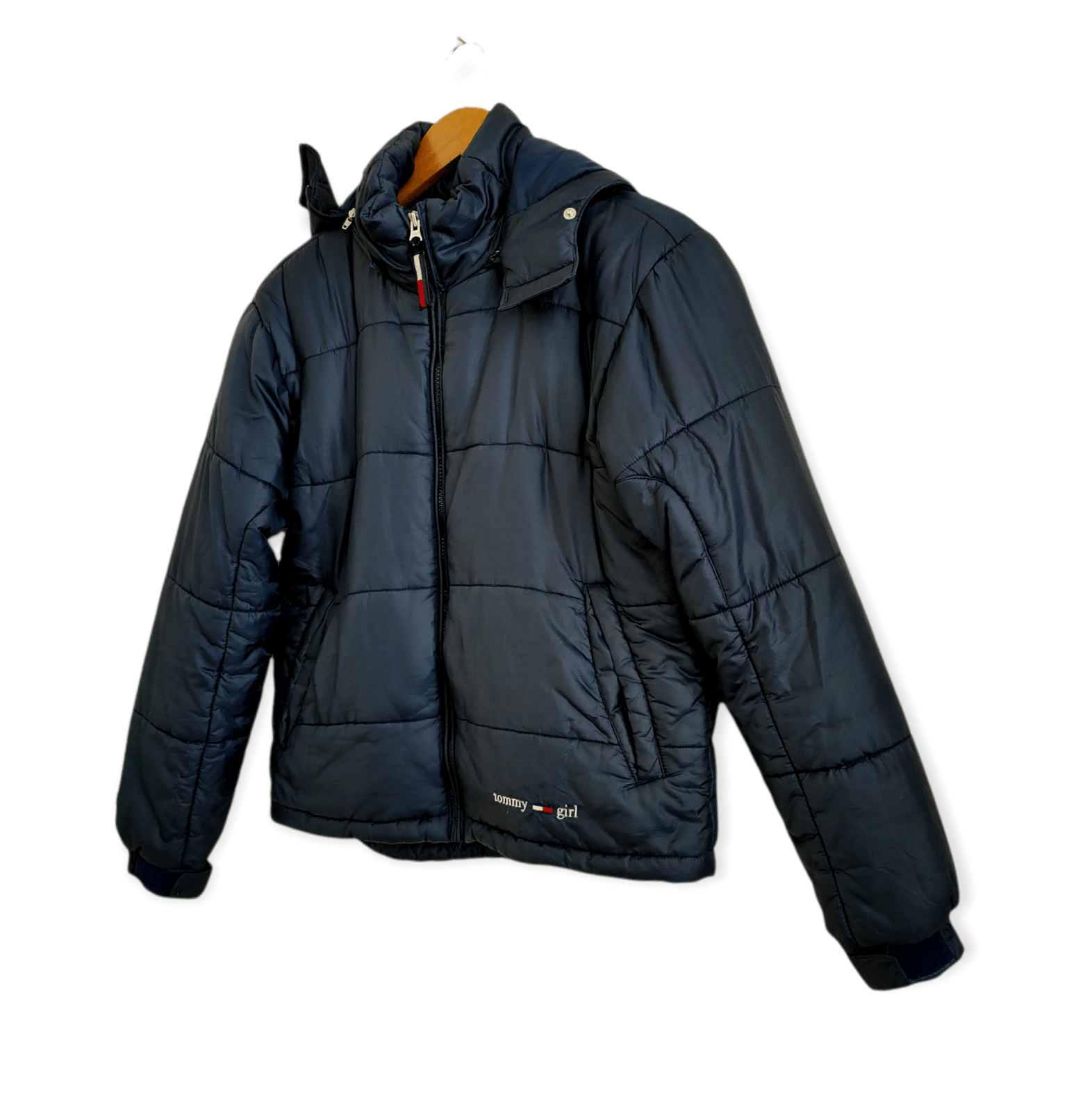 Tommy Hilfiger × Vintage Vintage Tommy Girl Puffer Jacket Hoodie Size US M / EU 48-50 / 2 - 5 Thumbnail