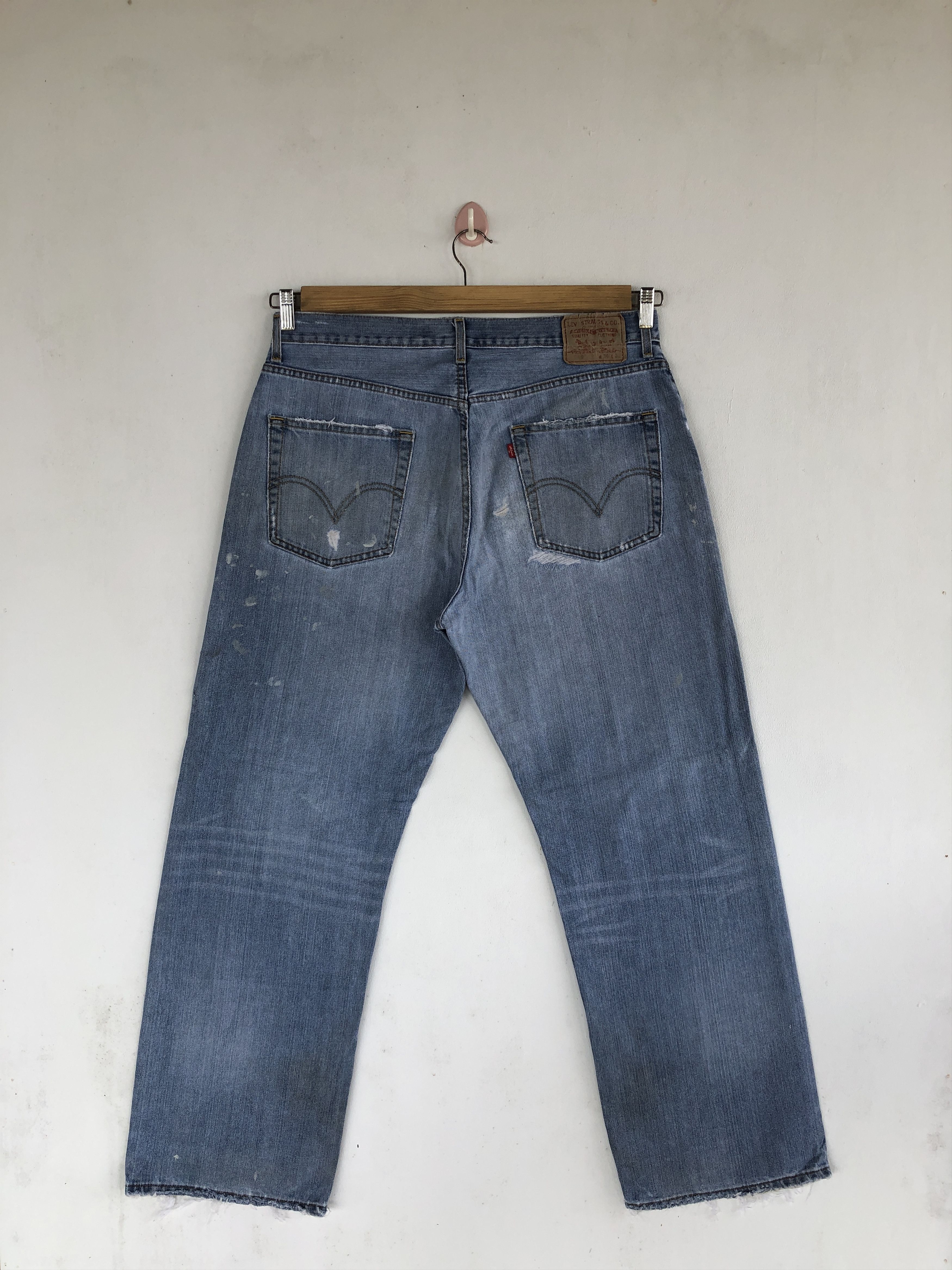 Levi's Vintage Levis Reworked Paisley Sashiko Jeans Levi's Denim Size US 36 / EU 52 - 4 Thumbnail