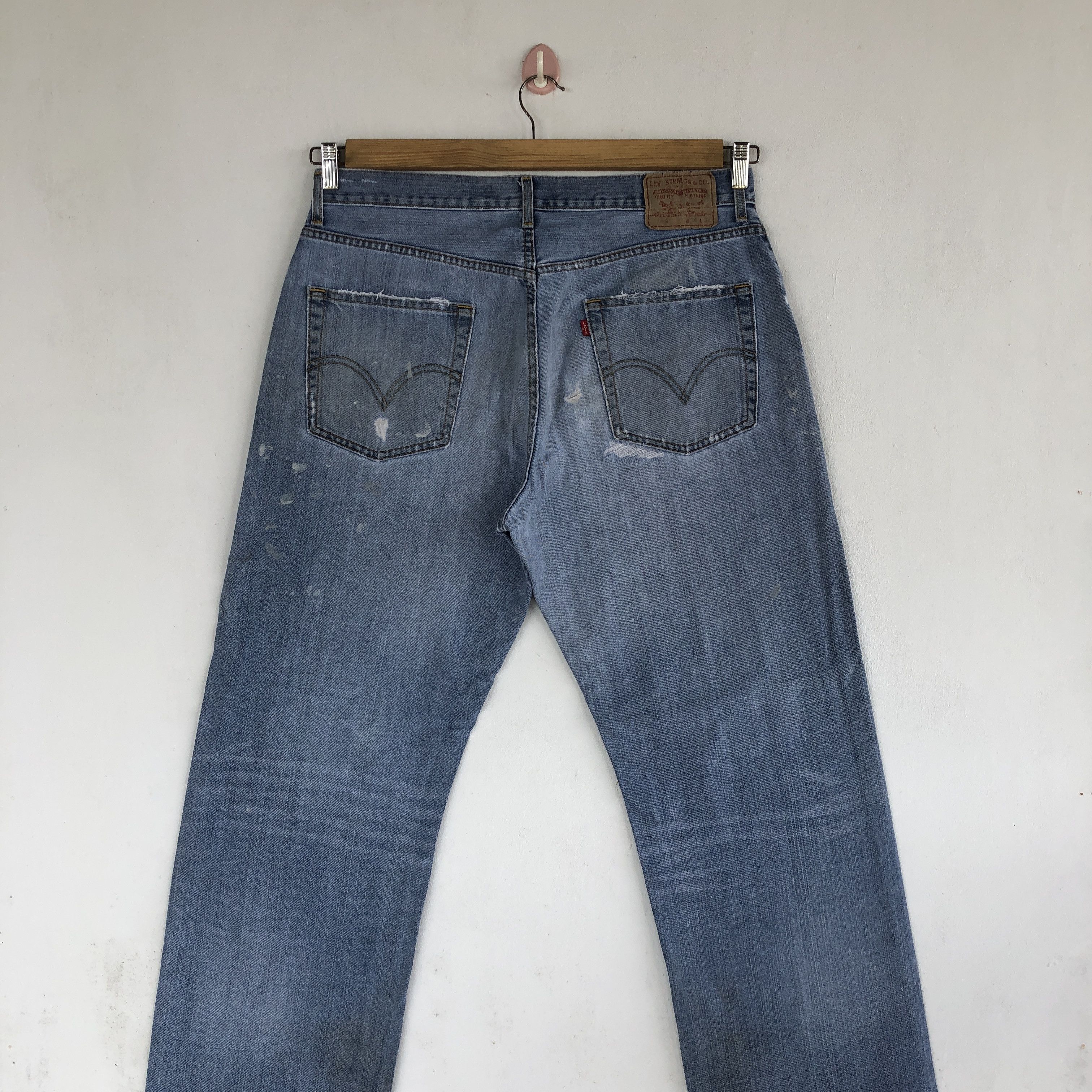Levi's Vintage Levis Reworked Paisley Sashiko Jeans Levi's Denim Size US 36 / EU 52 - 2 Thumbnail