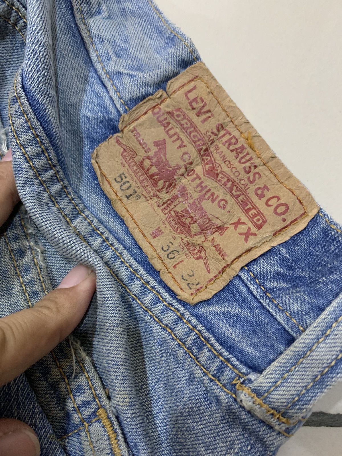 Levi's DISTRESSED DESTROYED LEVI'S 501 PATCHES HOLES JEANS Size US 36 / EU 52 - 15 Thumbnail