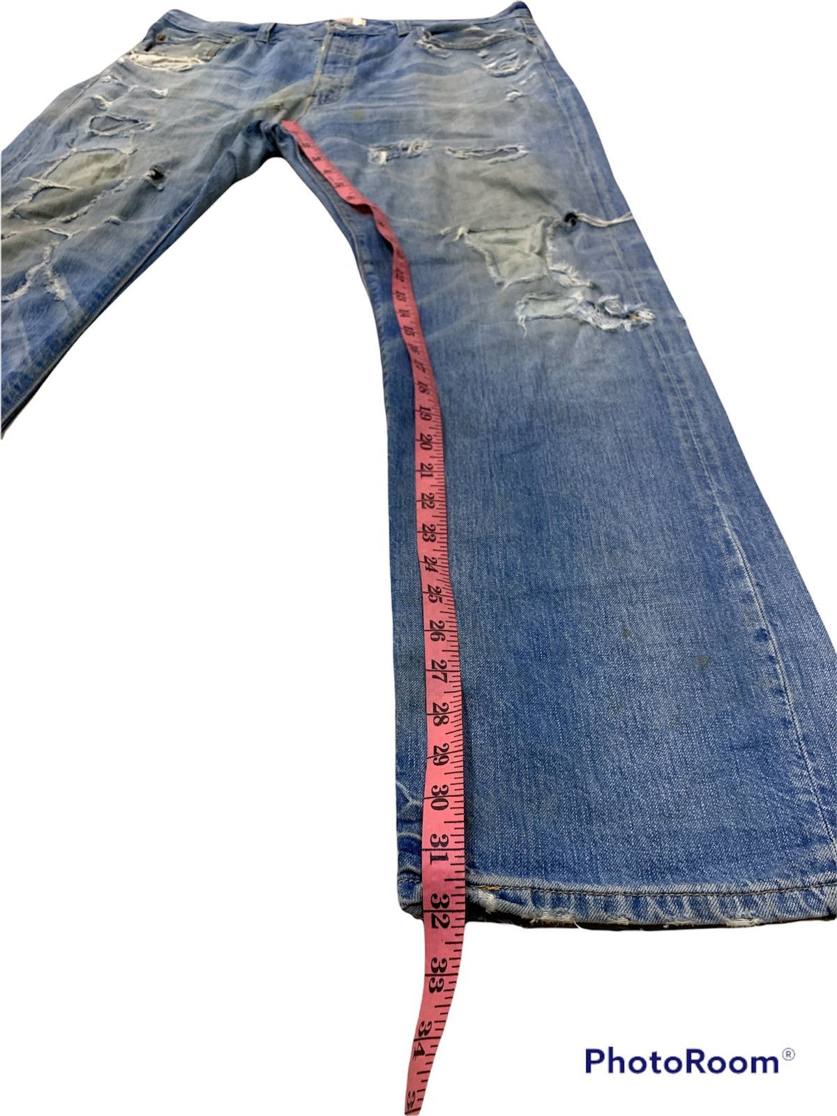 Levi's DISTRESSED DESTROYED LEVI'S 501 PATCHES HOLES JEANS Size US 36 / EU 52 - 4 Thumbnail