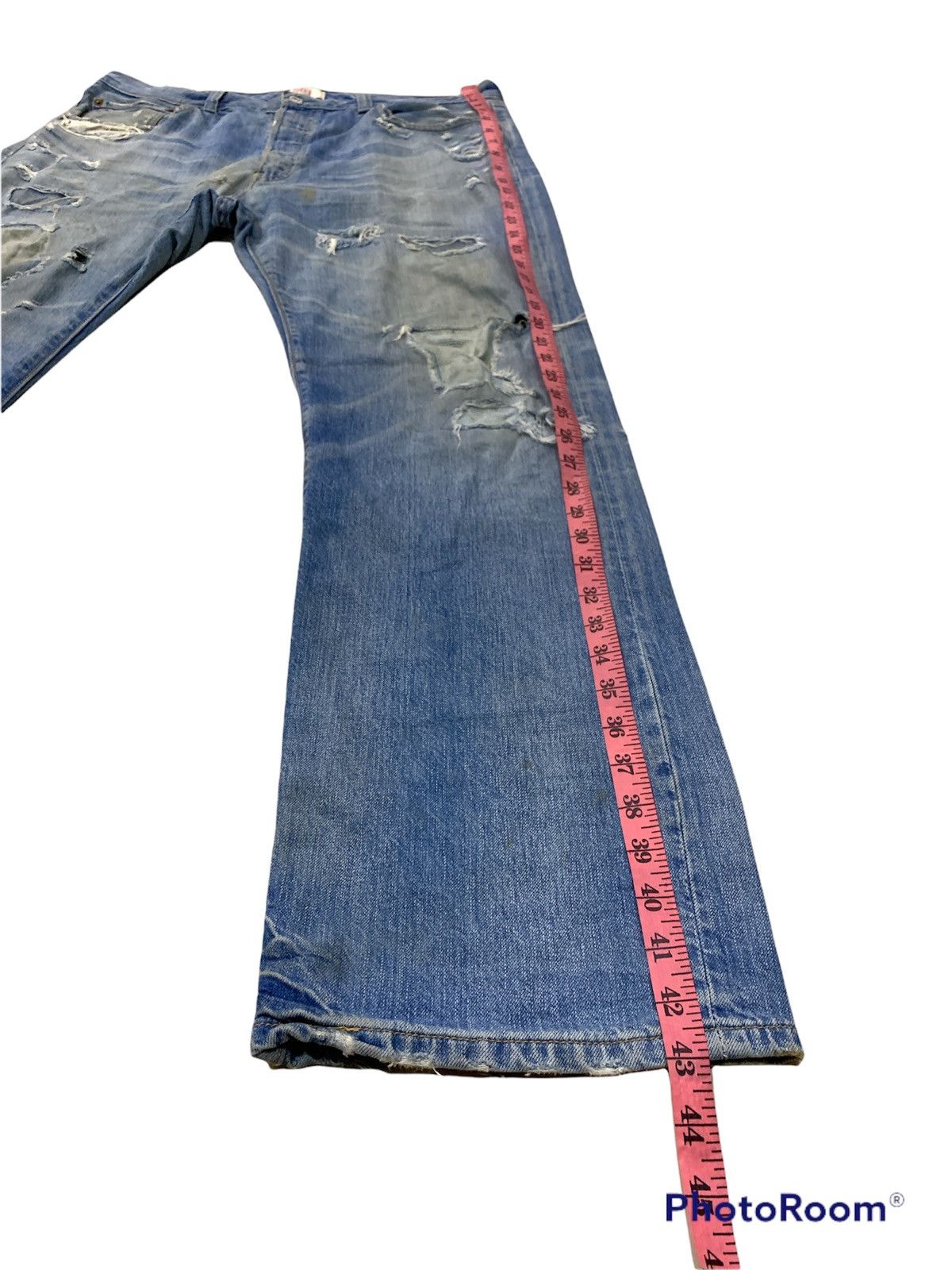 Levi's DISTRESSED DESTROYED LEVI'S 501 PATCHES HOLES JEANS Size US 36 / EU 52 - 3 Thumbnail