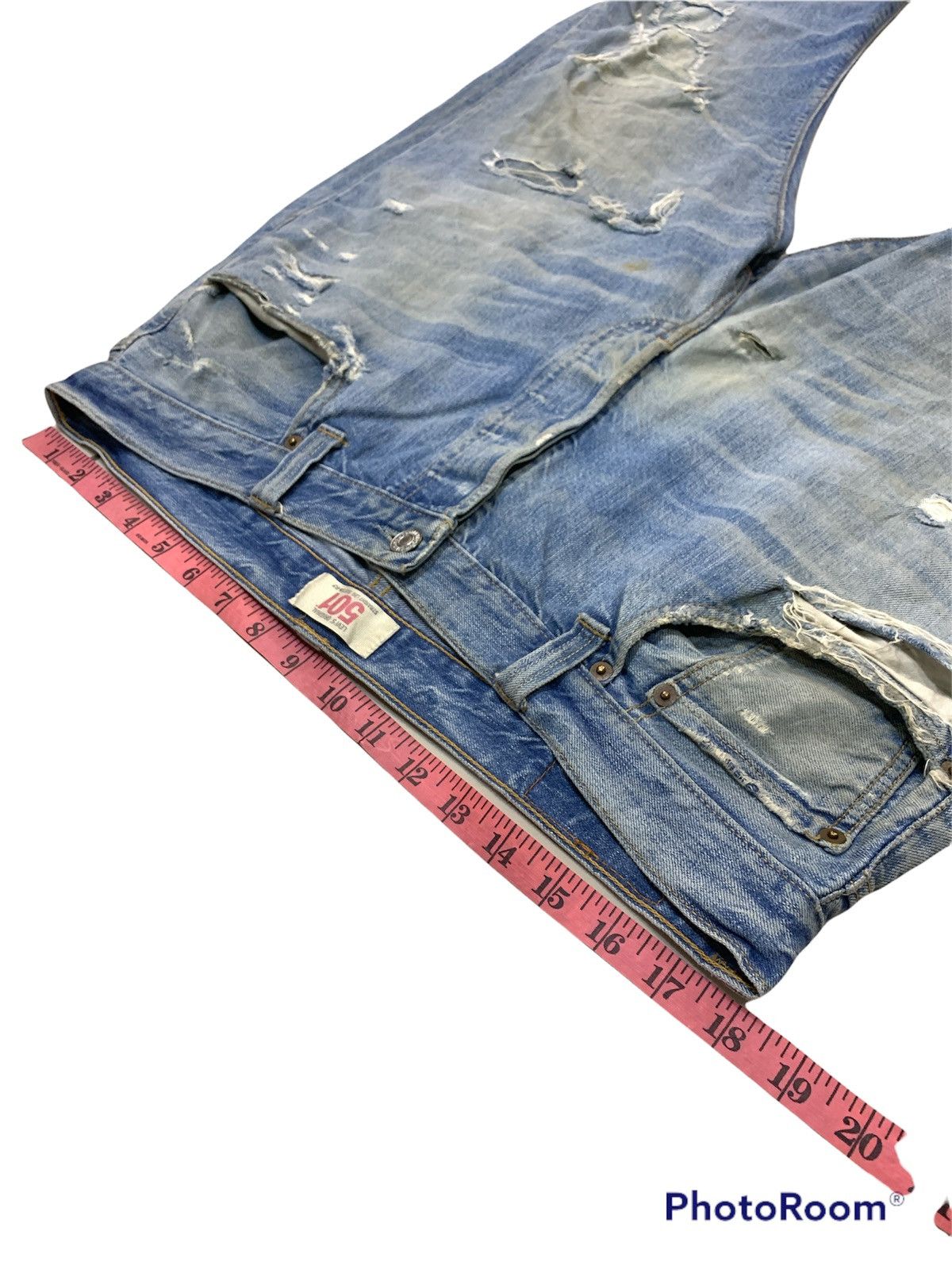 Levi's DISTRESSED DESTROYED LEVI'S 501 PATCHES HOLES JEANS Size US 36 / EU 52 - 9 Thumbnail