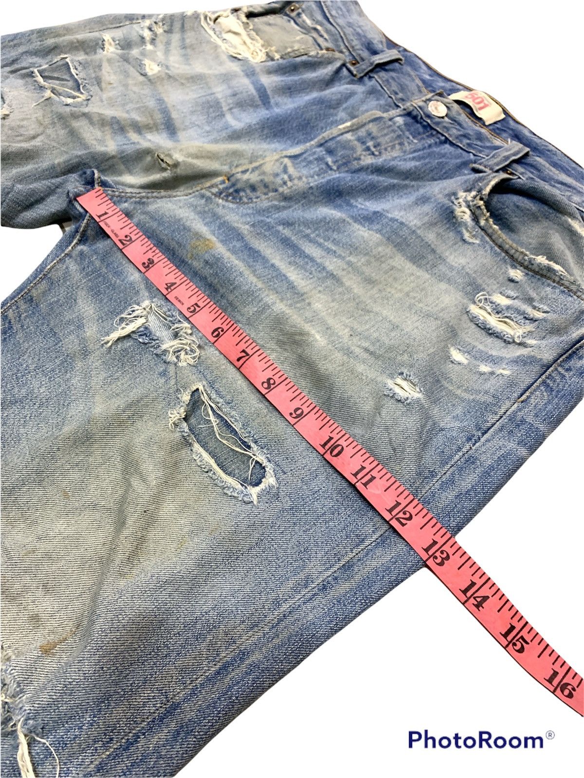 Levi's DISTRESSED DESTROYED LEVI'S 501 PATCHES HOLES JEANS Size US 36 / EU 52 - 7 Thumbnail