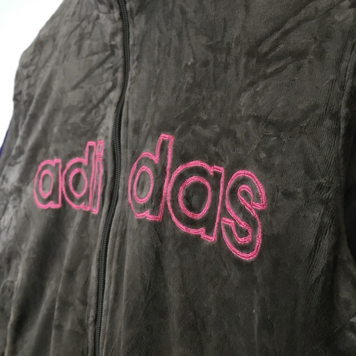 Adidas Vintage 2YK Adidas Spell Out Mocha Brown Velvet Jacket Size US S / EU 44-46 / 1 - 4 Thumbnail