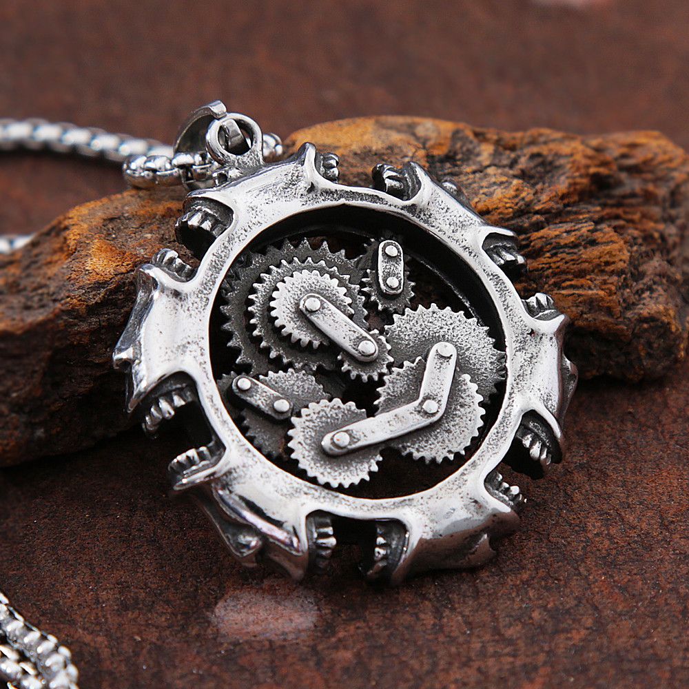 Jewelry Mechanical Skull Pendant Necklace Size ONE SIZE - 2 Thumbnail