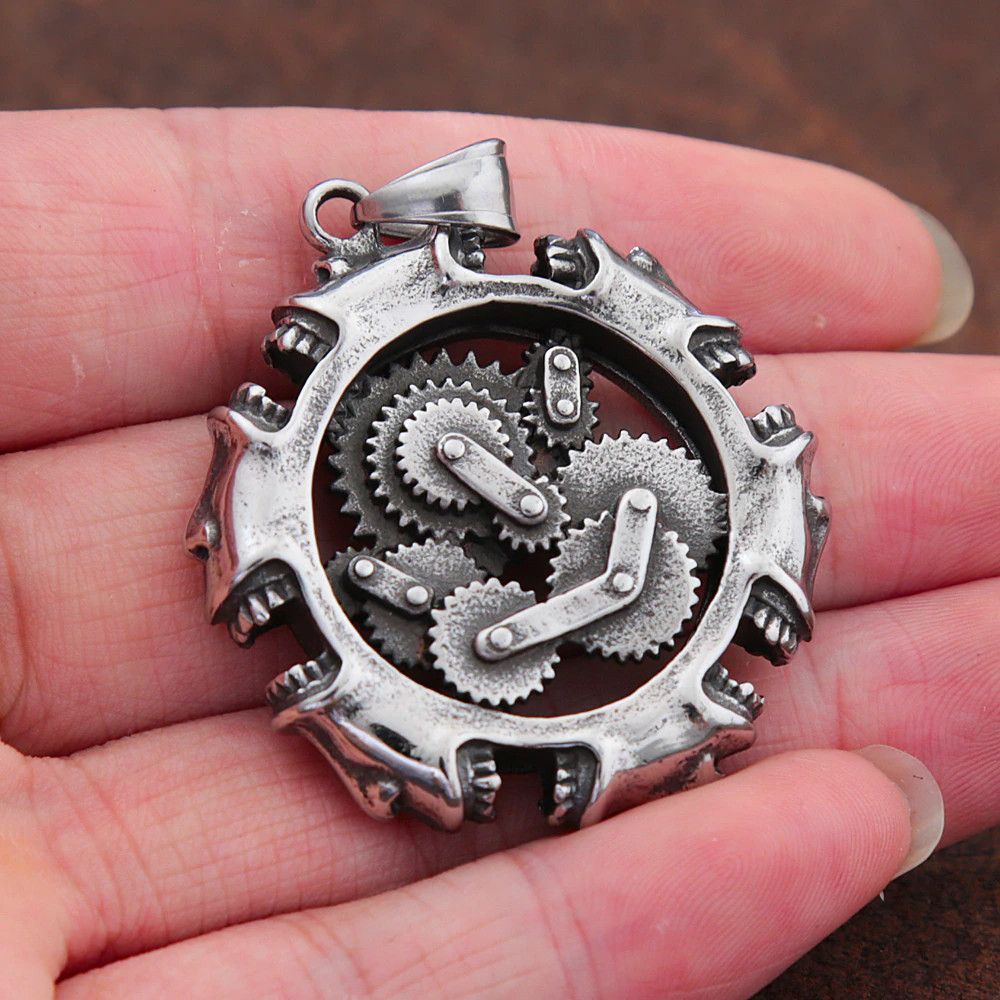 Jewelry Mechanical Skull Pendant Necklace Size ONE SIZE - 1 Thumbnail
