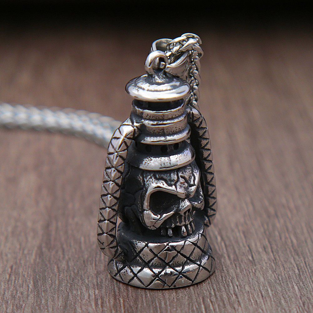 Jewelry Retro Kerosene Lamp Skull Pendant Necklace Size ONE SIZE - 3 Thumbnail