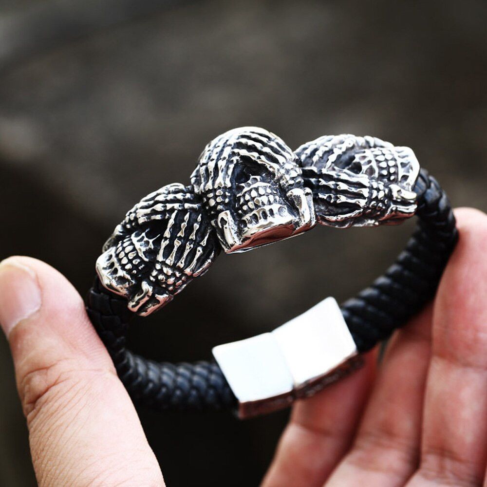 Jewelry Retro Skull Bracelet Size ONE SIZE - 1 Thumbnail