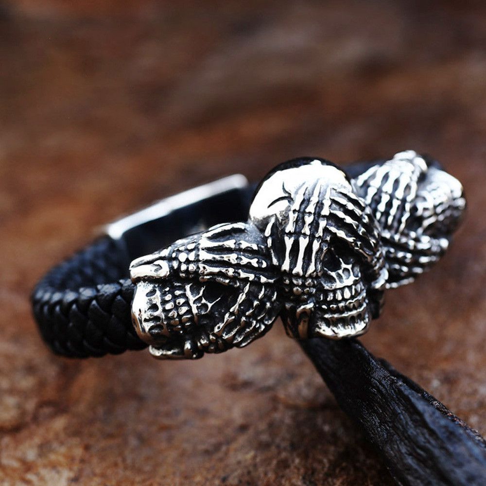 Jewelry Retro Skull Bracelet Size ONE SIZE - 2 Thumbnail