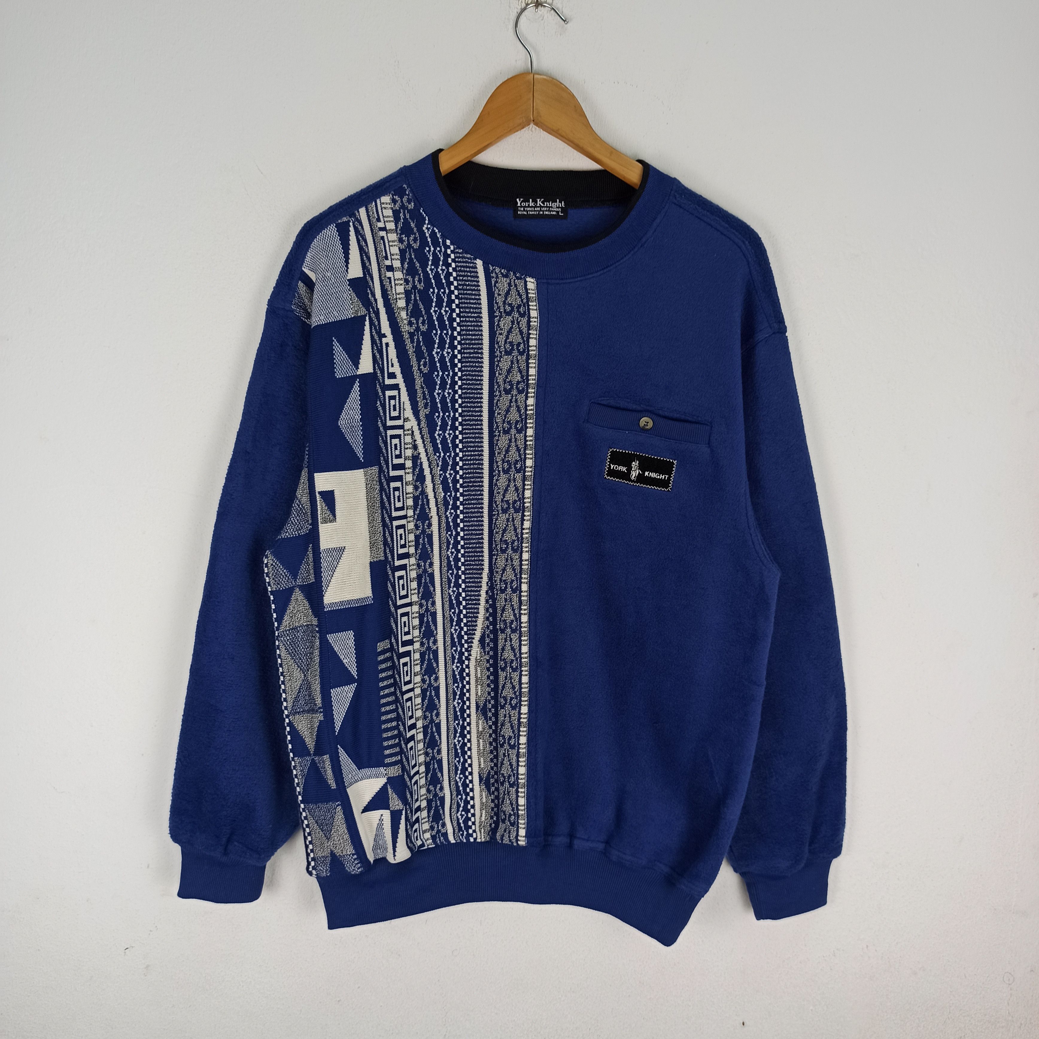 Aran Isles Knitwear 🔥Rare🔥 York Knight Sweatshirt Fleece Knitwear Japan Size US L / EU 52-54 / 3 - 1 Thumbnail
