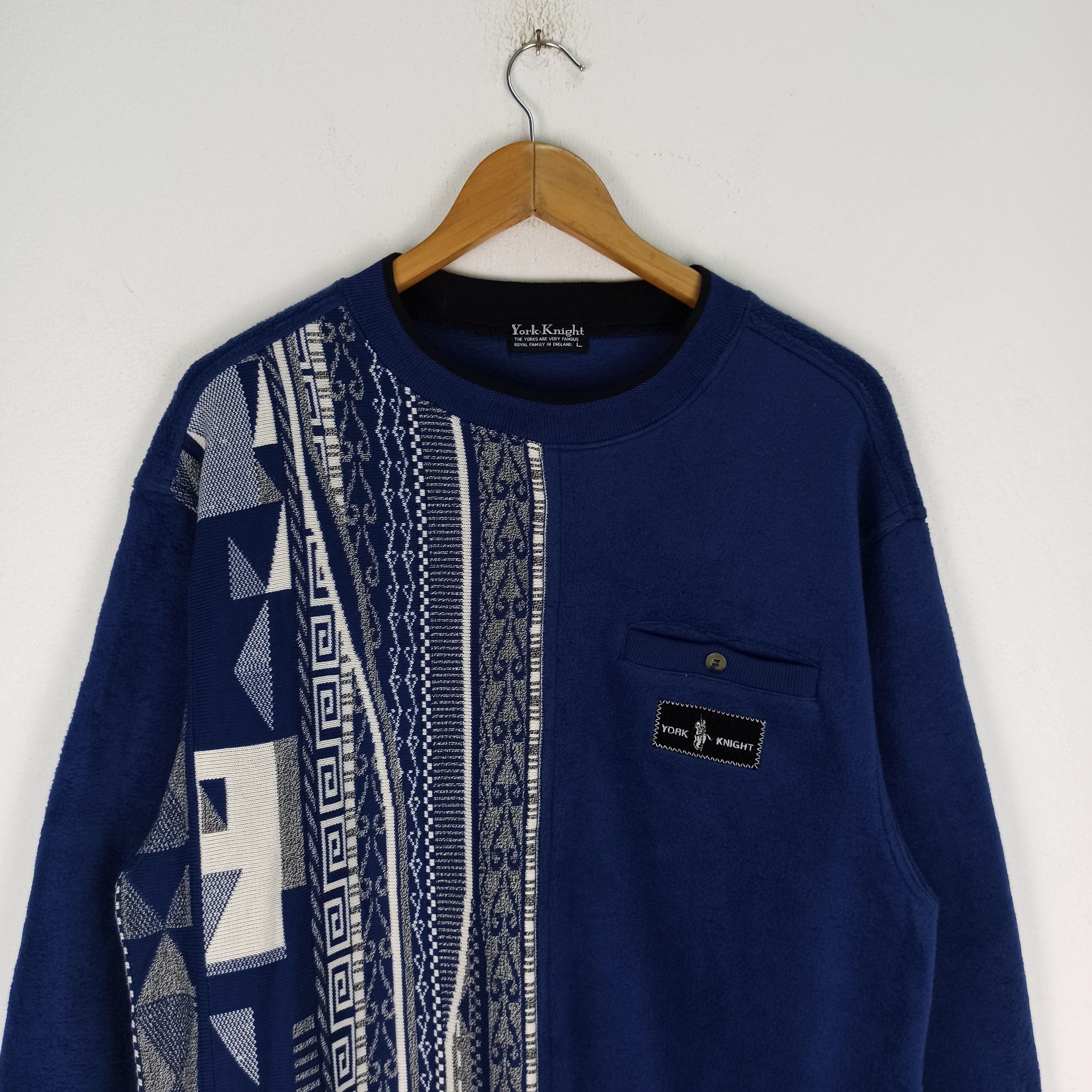 Aran Isles Knitwear 🔥Rare🔥 York Knight Sweatshirt Fleece Knitwear Japan Size US L / EU 52-54 / 3 - 2 Thumbnail