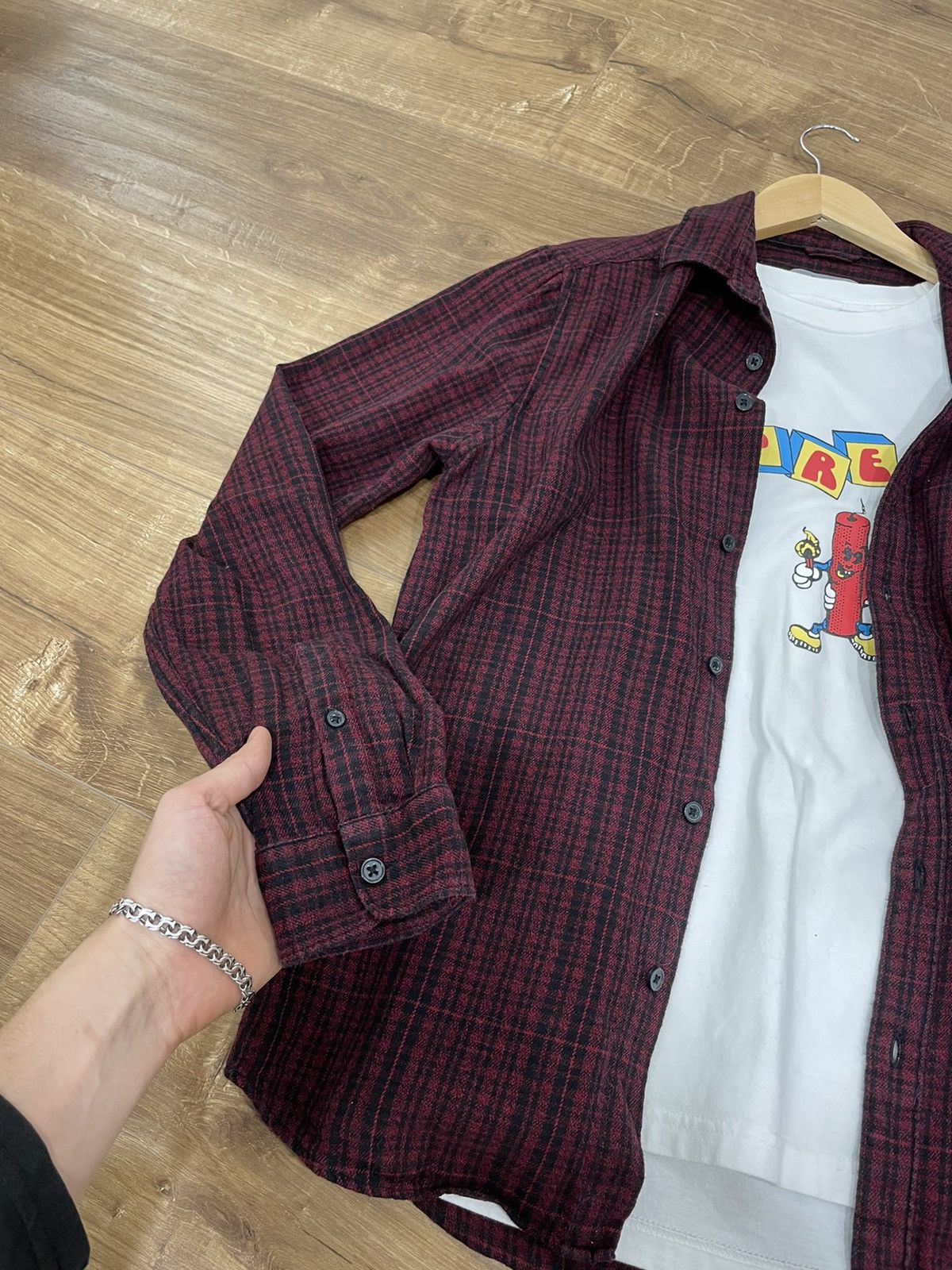 Flannel Vintage Checkered Plaid Flannel Shirt Travis Scott Style Size US S / EU 44-46 / 1 - 4 Thumbnail