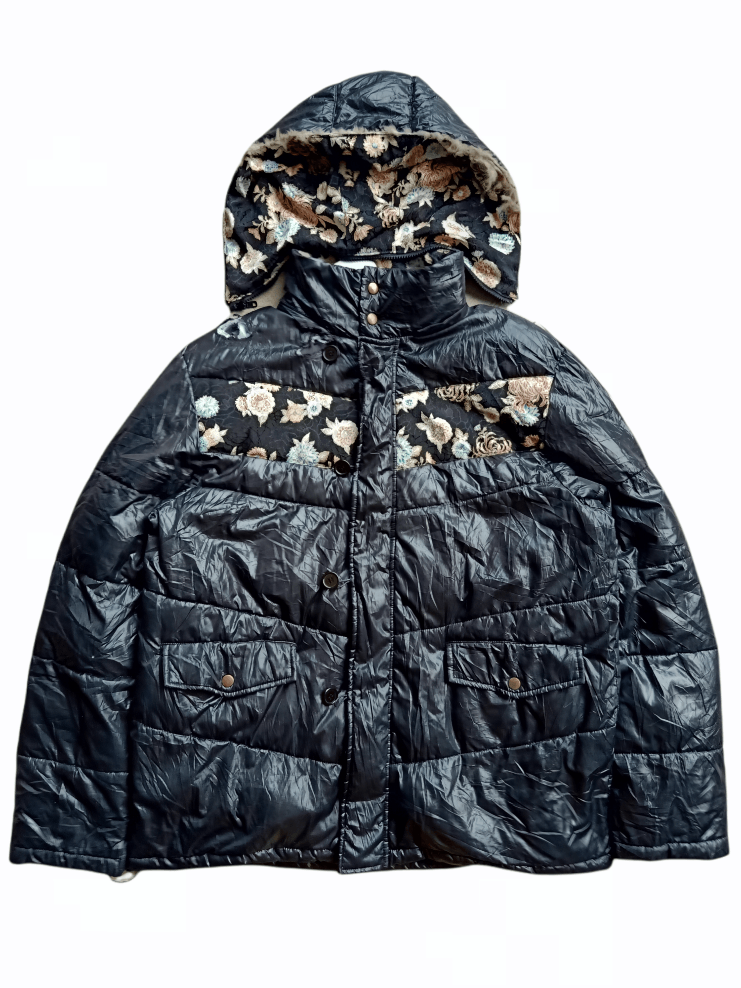 Japanese Brand Distressed Karakuri Tamashi Dragon Embroidery Puffer Jacket Size US XL / EU 56 / 4 - 4 Thumbnail