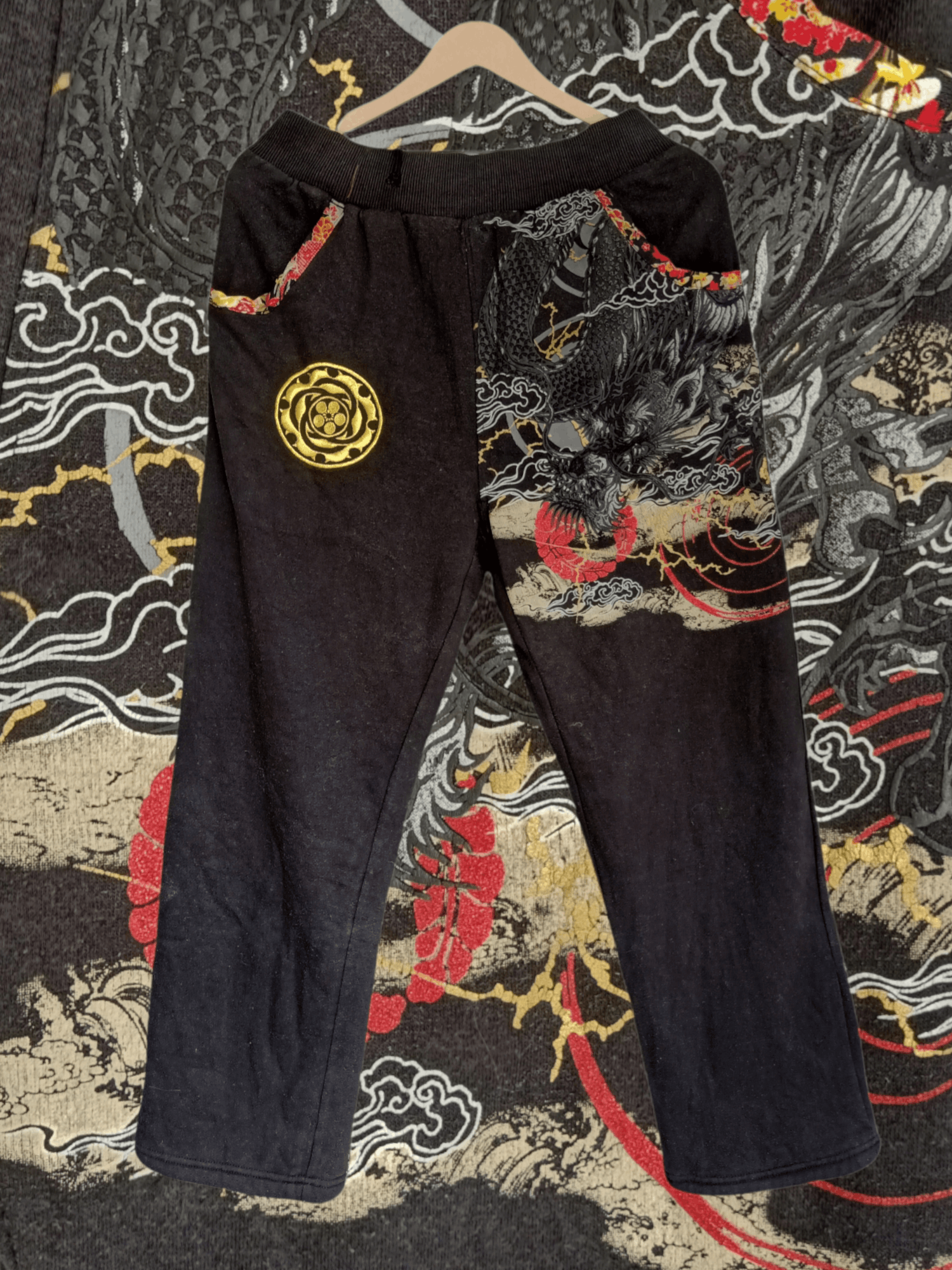 Dragonfly × Japanese Brand × Vintage Japanese Dragonfly Fleece Sweat Pants Size US 32 / EU 48 - 1 Thumbnail