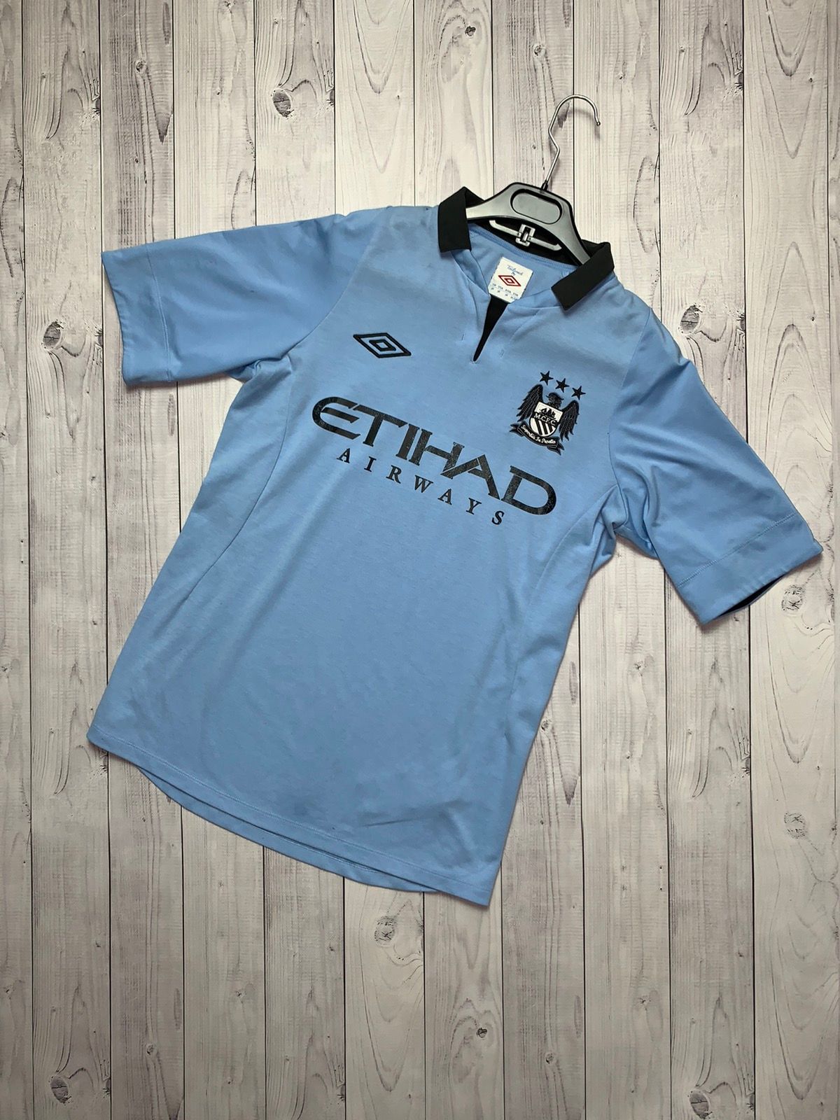 Pre-owned Soccer Jersey X Umbro Vintage Soccer Jersey Manchester City Umbro Size S In Blue