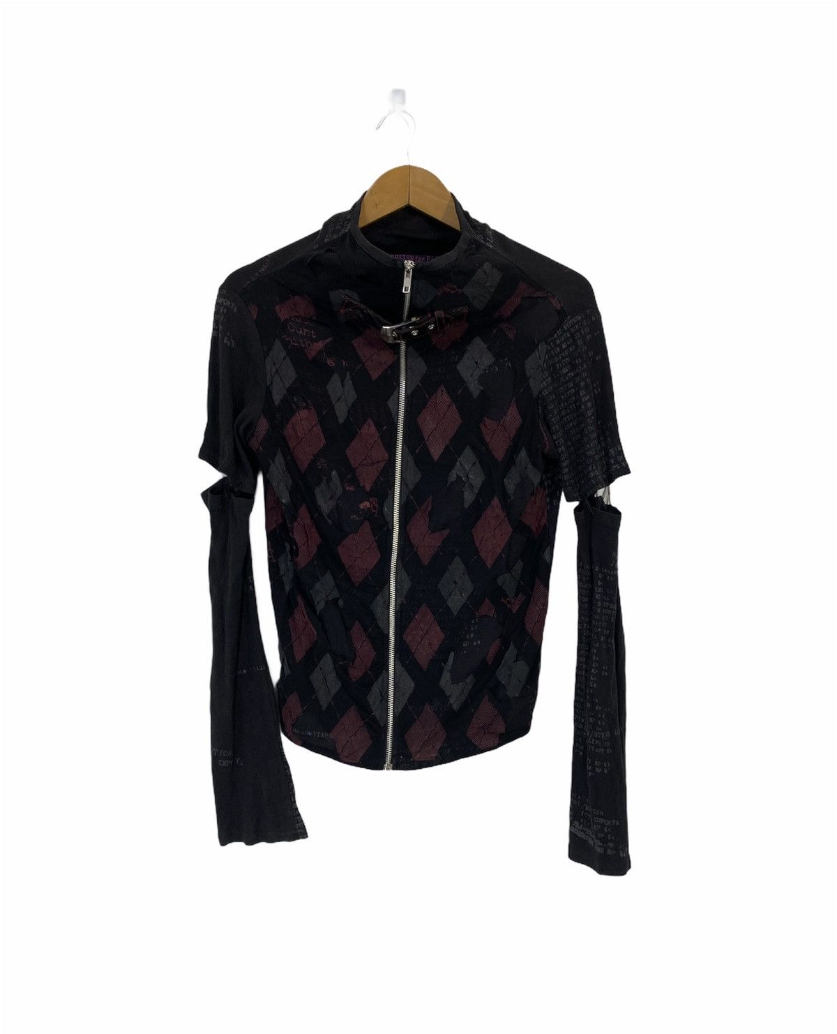 image of A F F A x Seditionaries H.anarchyism For Plus Punk Jacket Shirt Destressed Design in Black (Size Sm