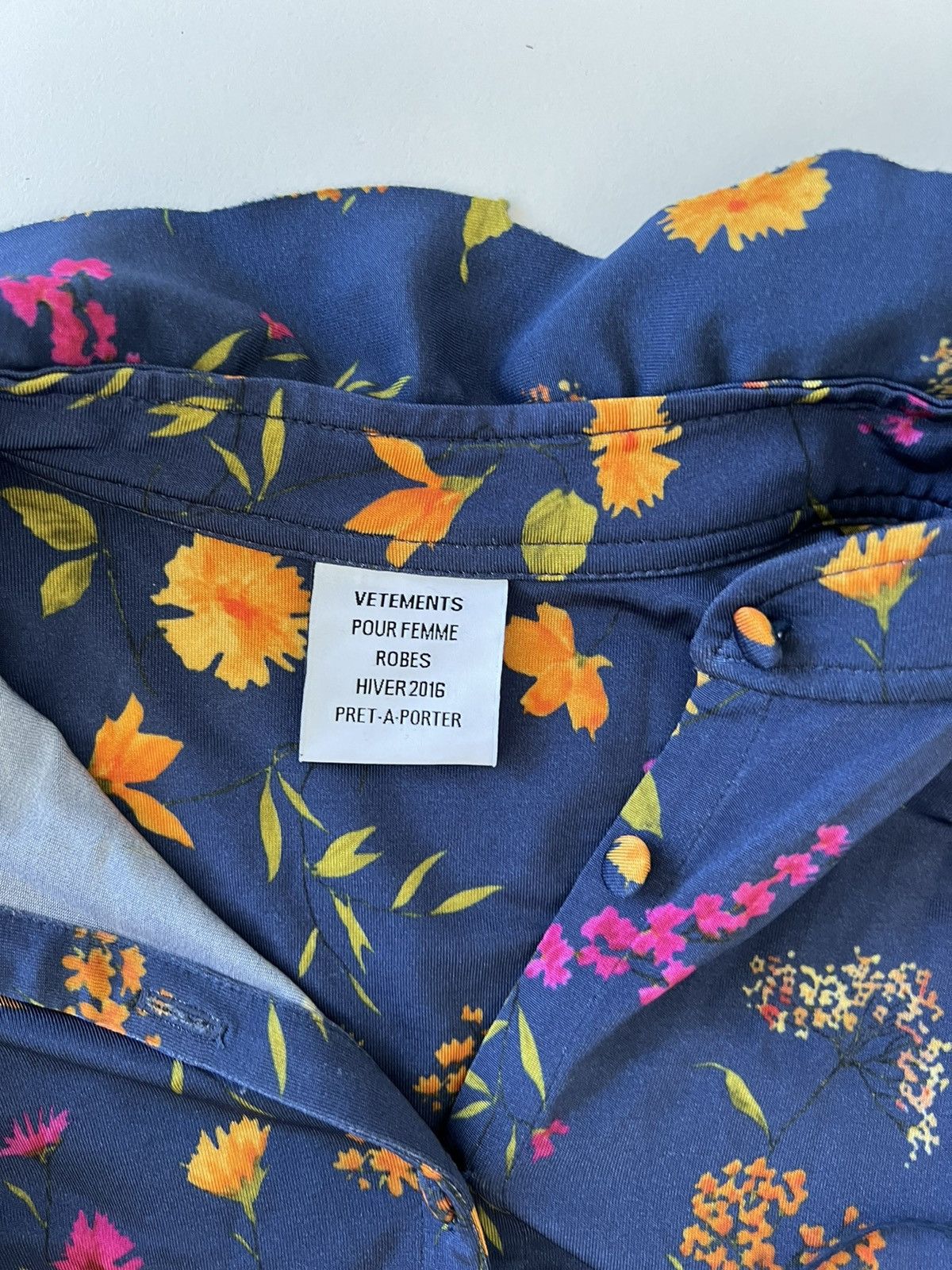 Vetements 🔥RUNWAY🔥 Vetements Fall 2016 Blue Floral Jersey Dress Size M / US 6-8 / IT 42-44 - 9 Thumbnail