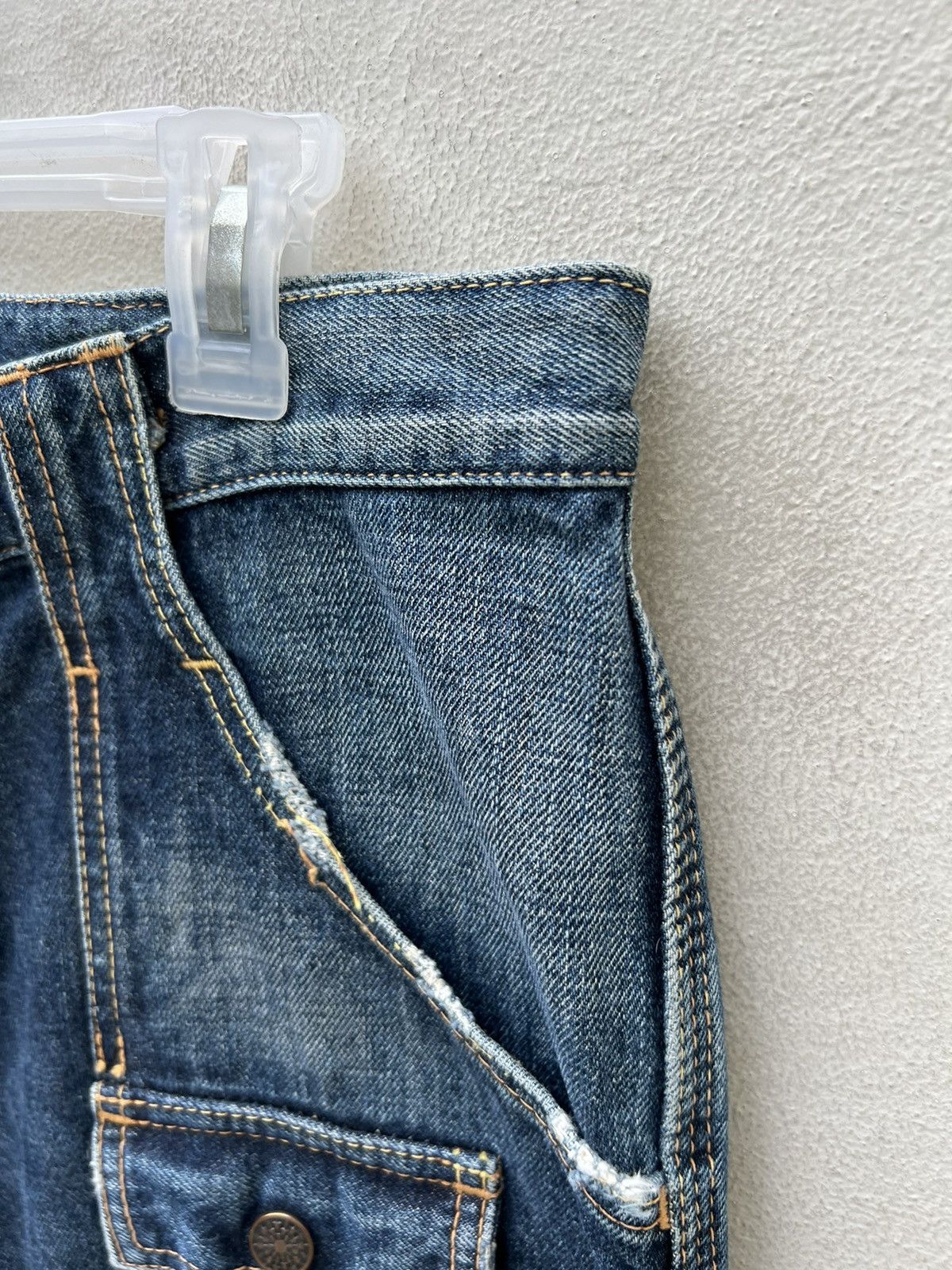 Shellac Vintage Acoustic Japan Fade Blue Denim Flare Jeans Bush Pant Size US 32 / EU 48 - 15 Thumbnail