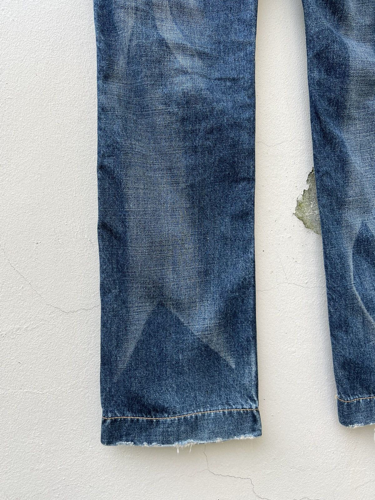 Shellac Vintage Acoustic Japan Fade Blue Denim Flare Jeans Bush Pant Size US 32 / EU 48 - 19 Thumbnail