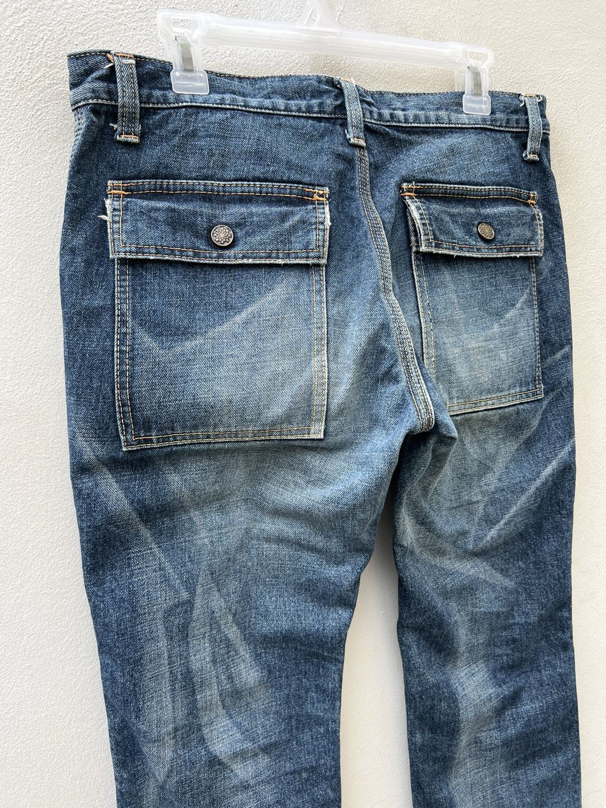 Shellac Vintage Acoustic Japan Fade Blue Denim Flare Jeans Bush Pant Size US 32 / EU 48 - 18 Thumbnail