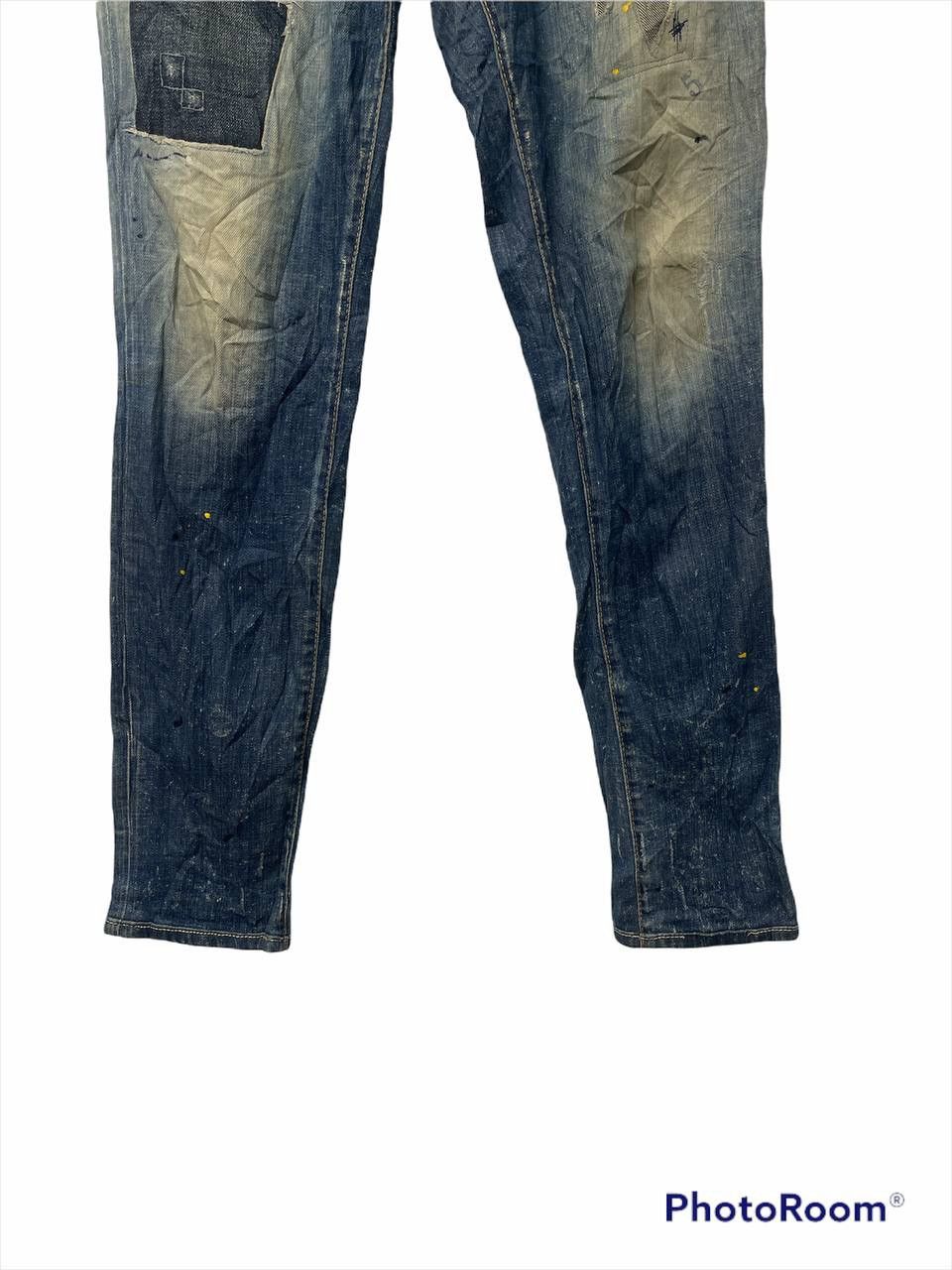Dsquared2 DSQUARED2 Distressed Denim Patchwork Painted Pants Size US 30 / EU 46 - 3 Thumbnail