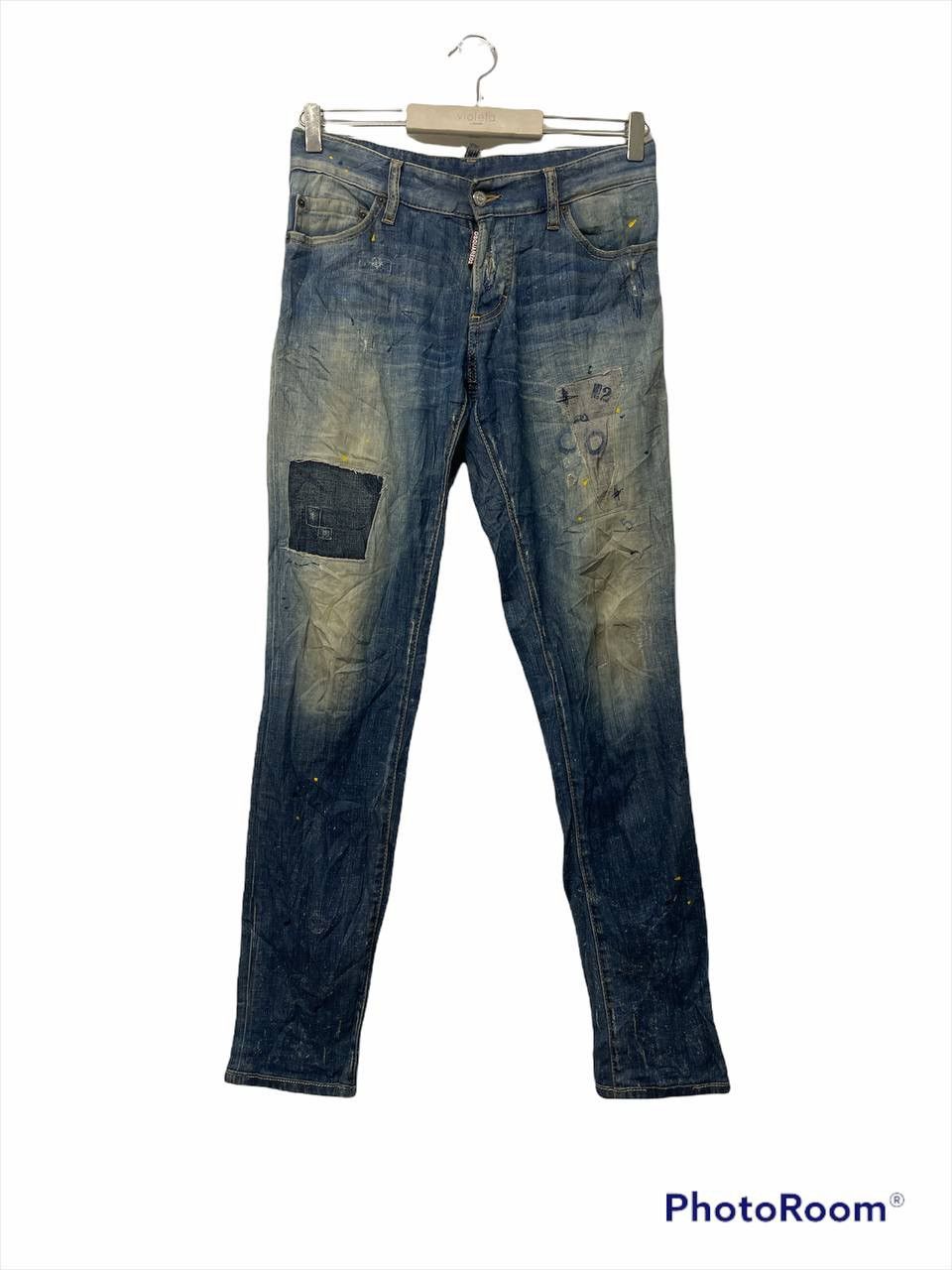 Dsquared2 DSQUARED2 Distressed Denim Patchwork Painted Pants Size US 30 / EU 46 - 1 Thumbnail
