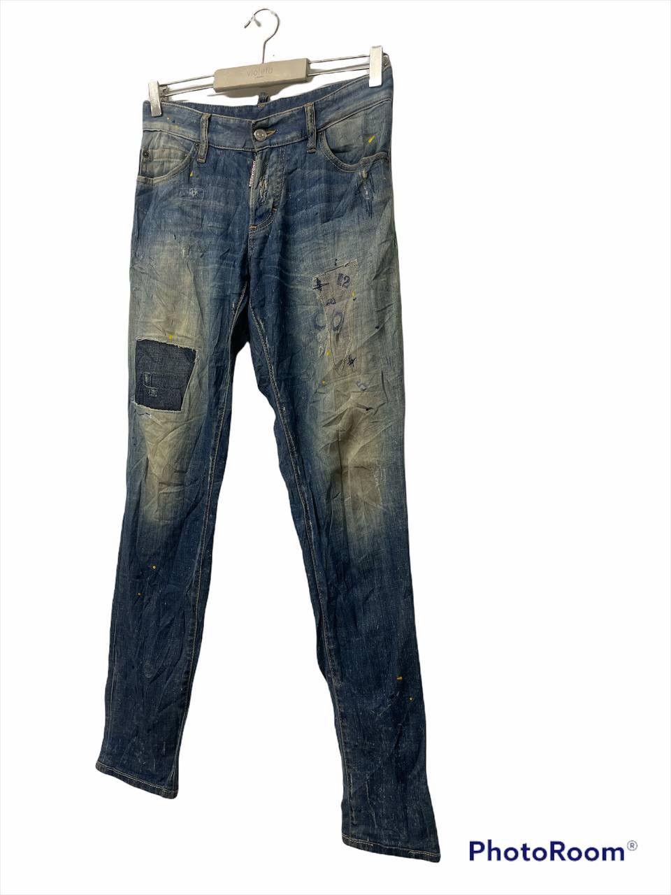 Dsquared2 DSQUARED2 Distressed Denim Patchwork Painted Pants Size US 30 / EU 46 - 4 Thumbnail