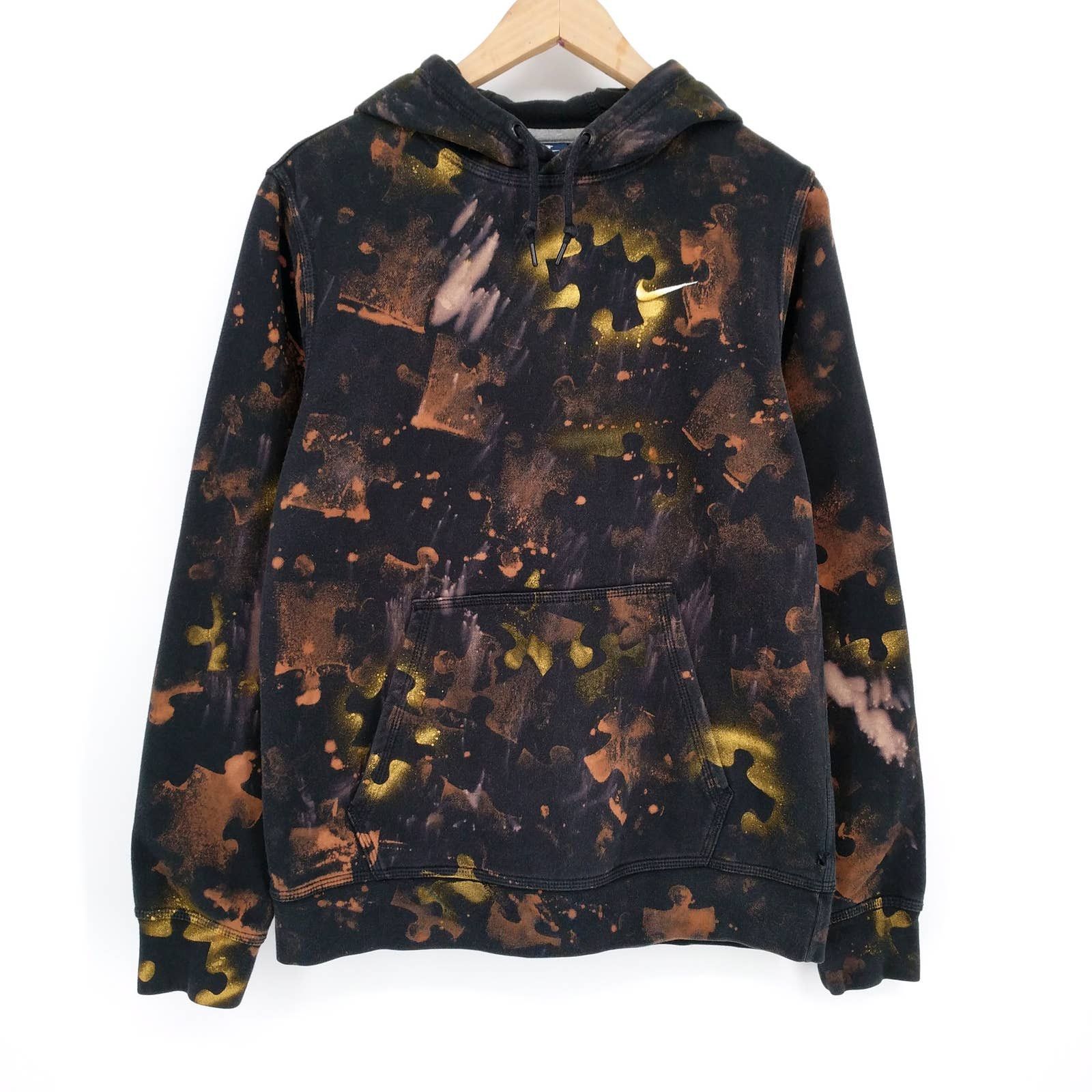 Nike NIKE Custom Painted Puzzle Hoodie Sweatshirt Graffiti M Size US M / EU 48-50 / 2 - 1 Thumbnail