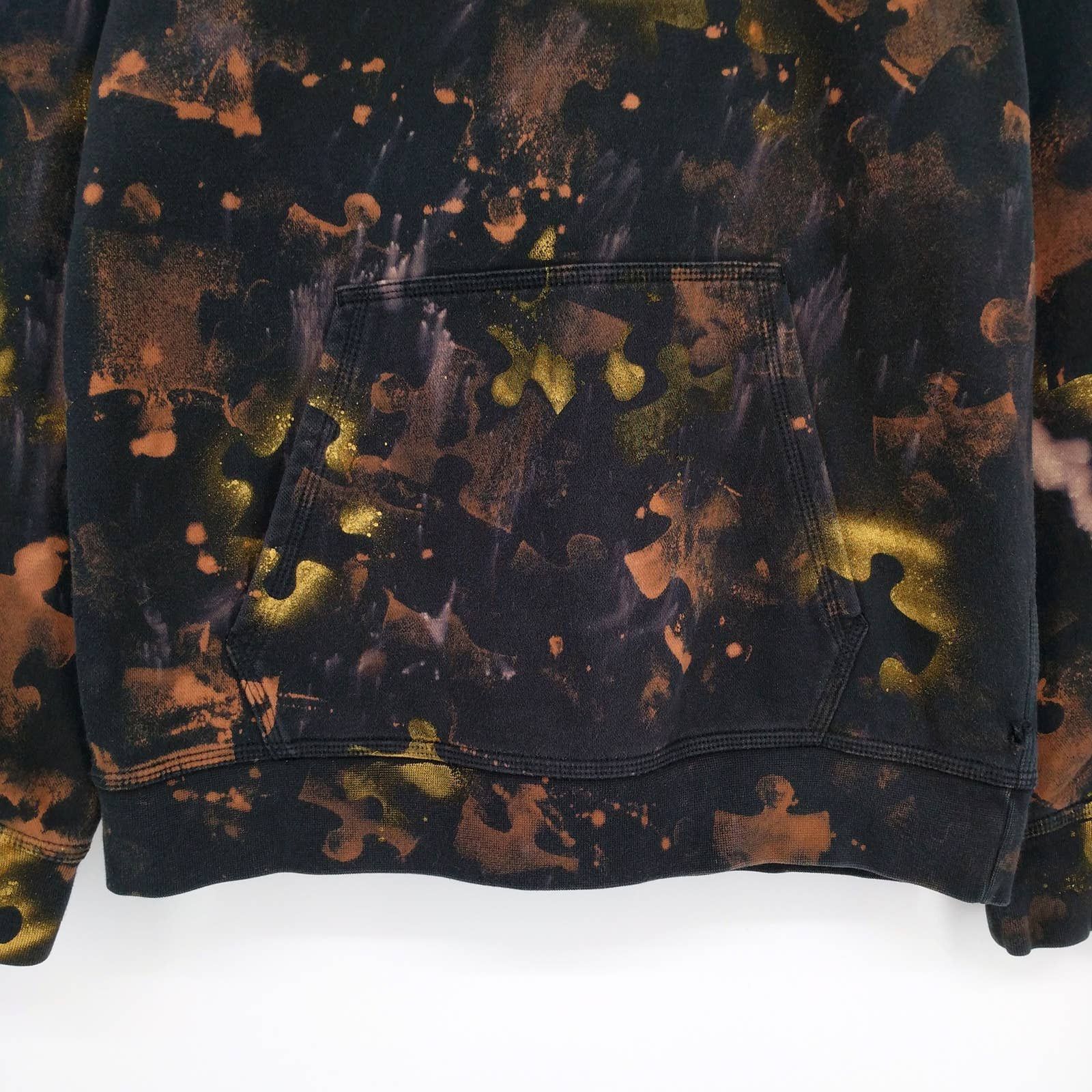 Nike NIKE Custom Painted Puzzle Hoodie Sweatshirt Graffiti M Size US M / EU 48-50 / 2 - 3 Thumbnail