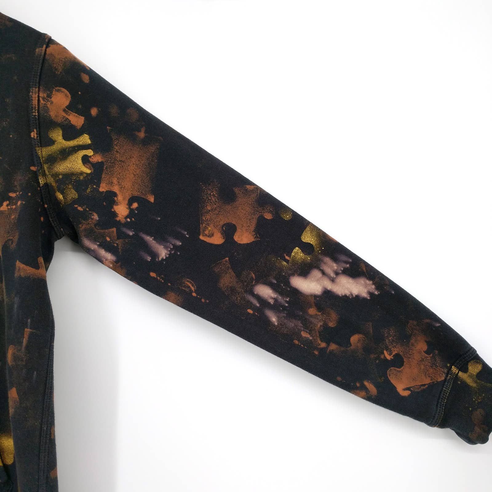 Nike NIKE Custom Painted Puzzle Hoodie Sweatshirt Graffiti M Size US M / EU 48-50 / 2 - 6 Thumbnail